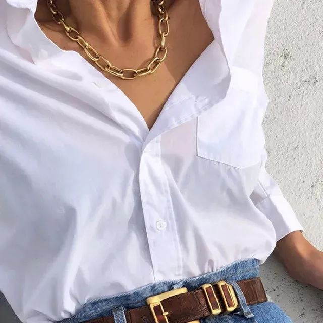 Curb Cuban Thick Short Choker Necklace