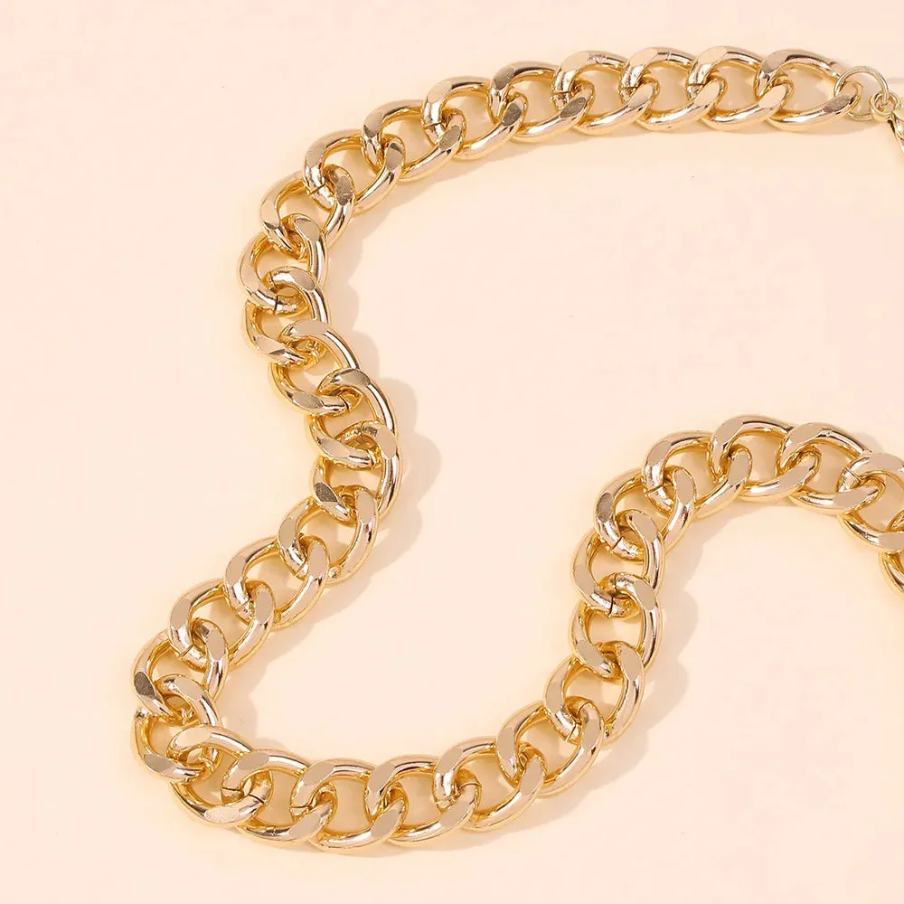 Curb Cuban Thick Short Choker Necklace