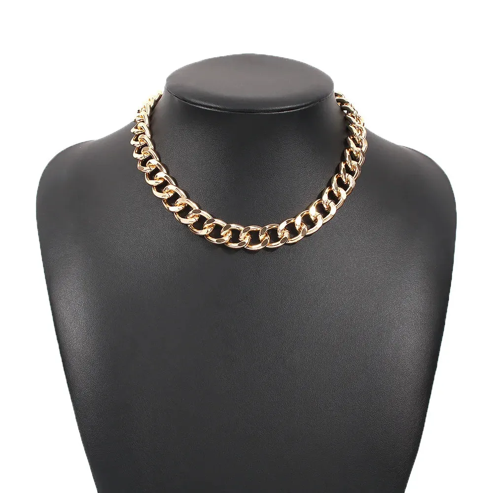 Curb Cuban Thick Short Choker Necklace