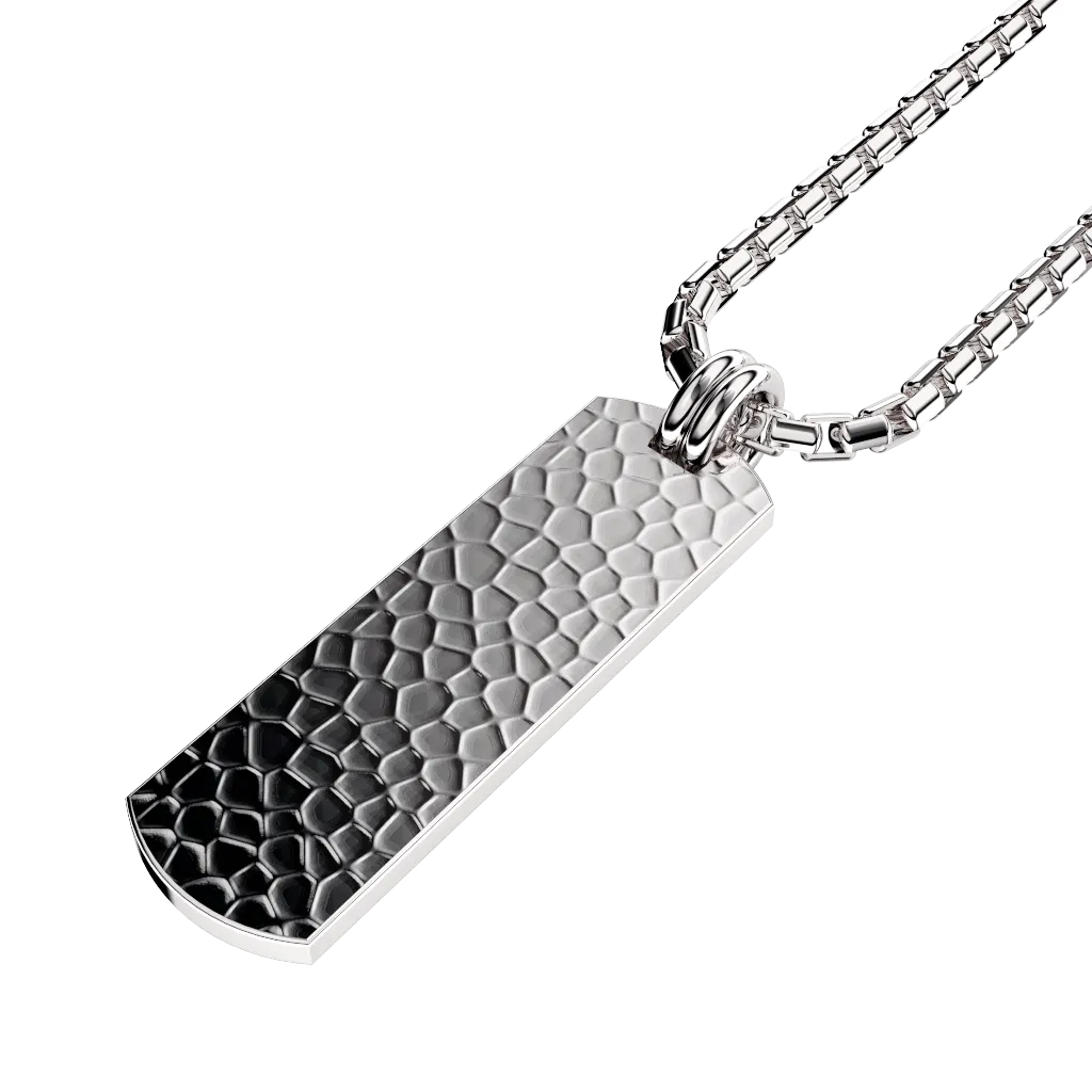 Curved Set Your Bar Sterling Silver Plain Hammered