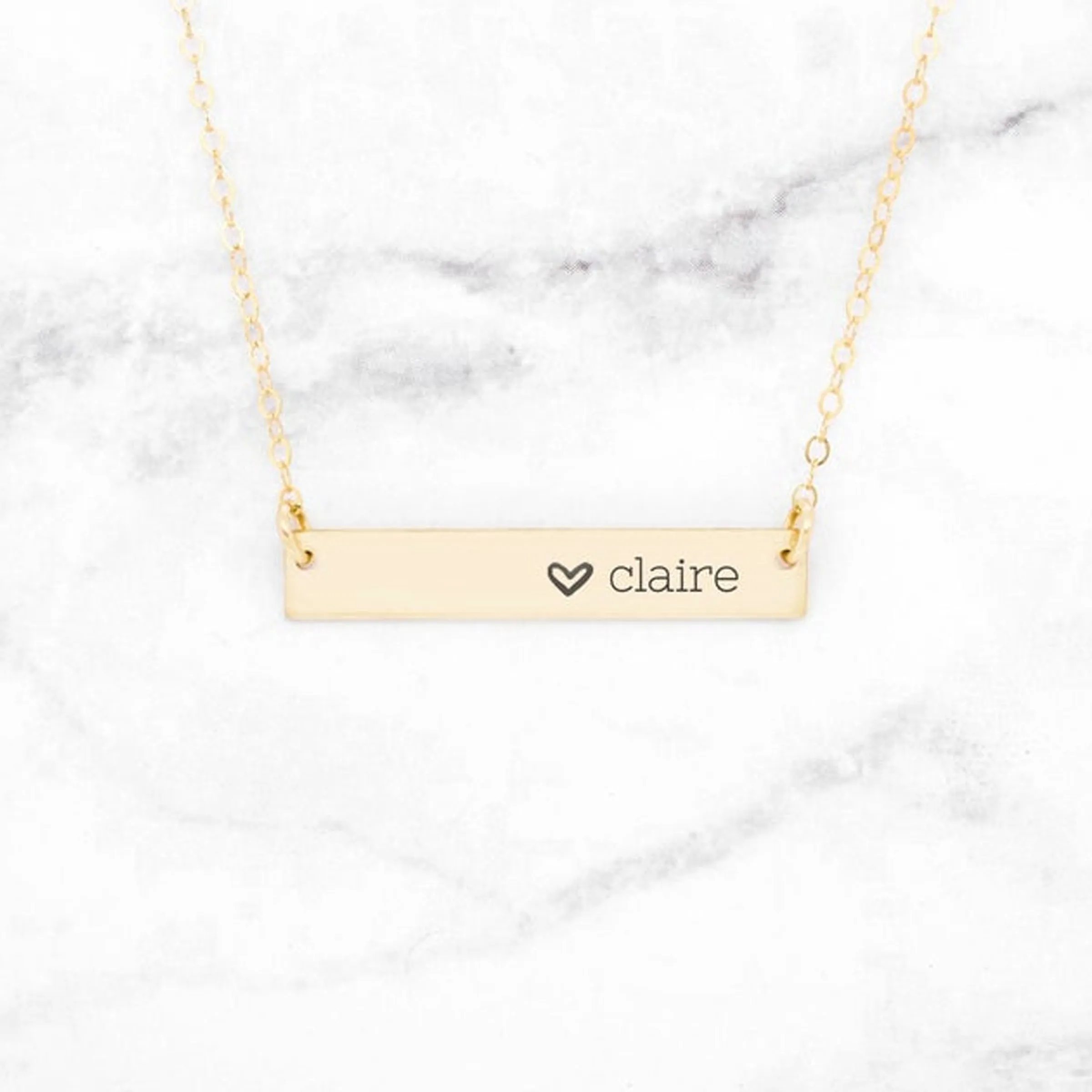 Custom Name Bar Necklace