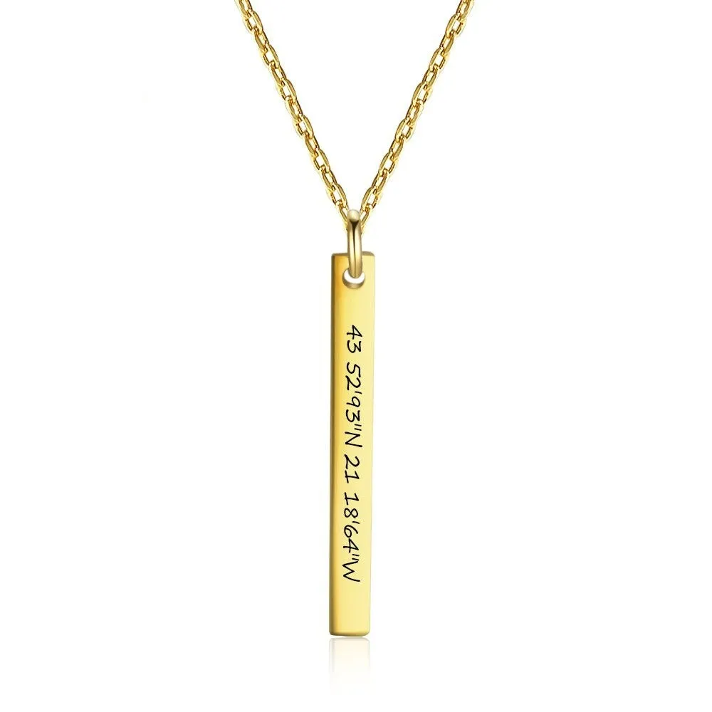 Customize Text Engraved Pendant