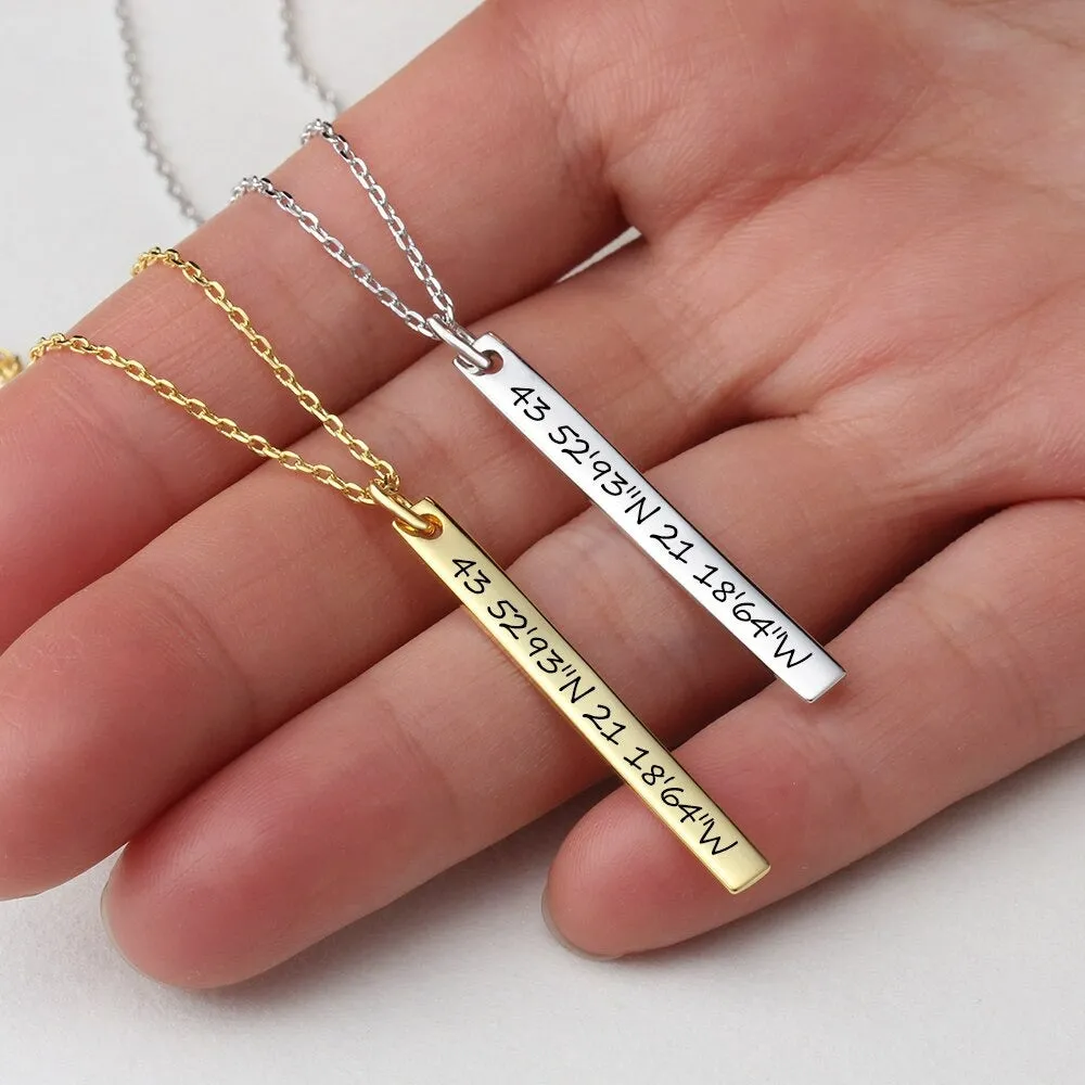 Customize Text Engraved Pendant
