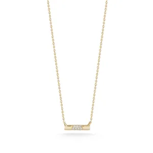 Cynthia Rose Dome Bar Necklace in Yellow Gold