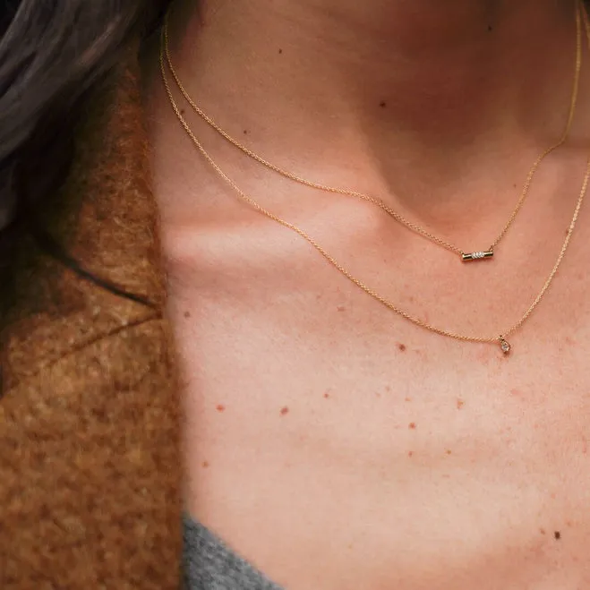Cynthia Rose Dome Bar Necklace in Yellow Gold
