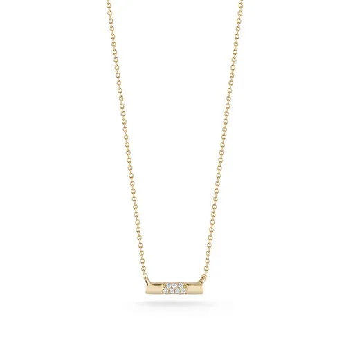 Cynthia Rose Dome Bar Necklace in Yellow Gold