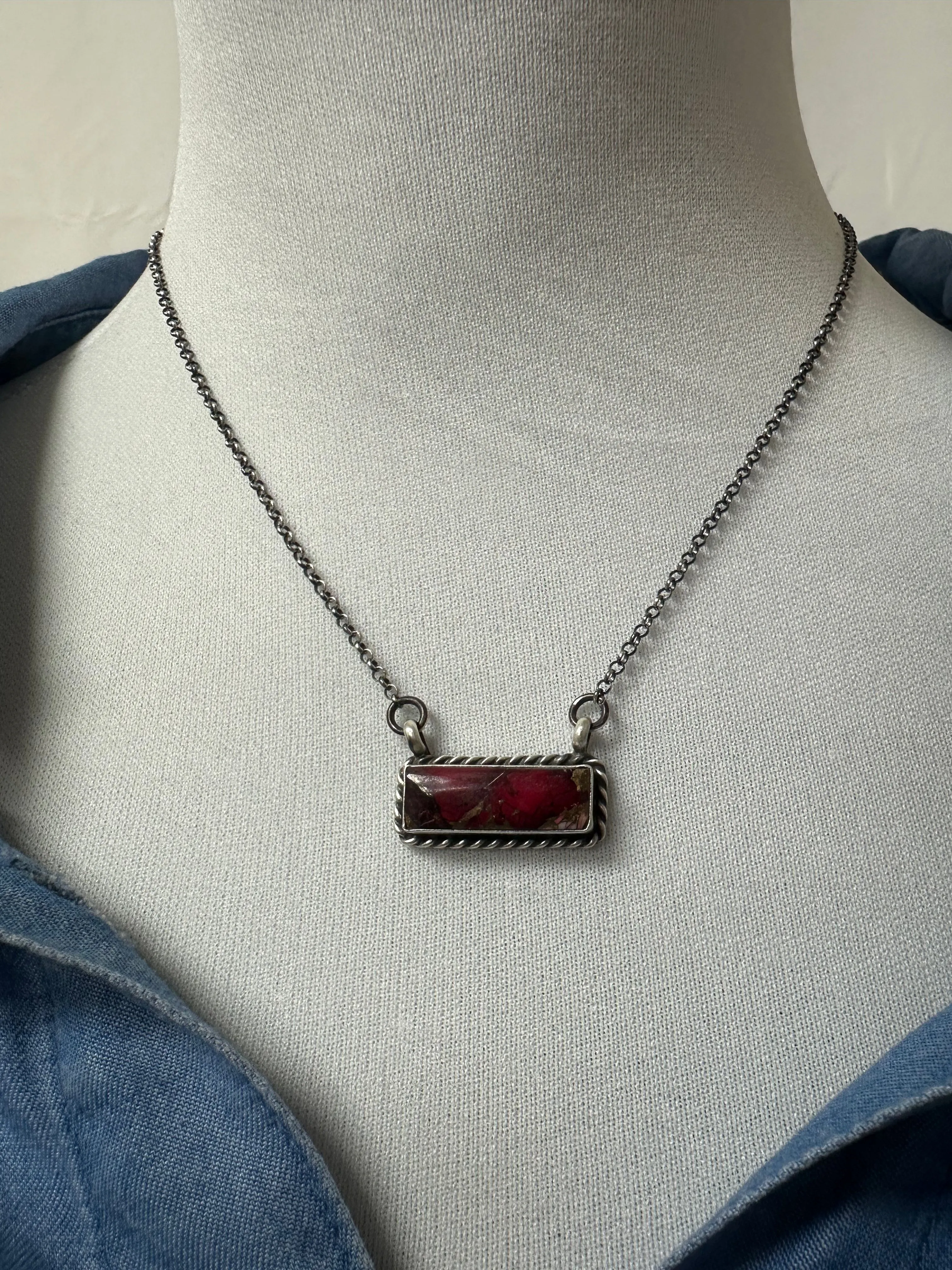Dahlia Rose Bar Necklace