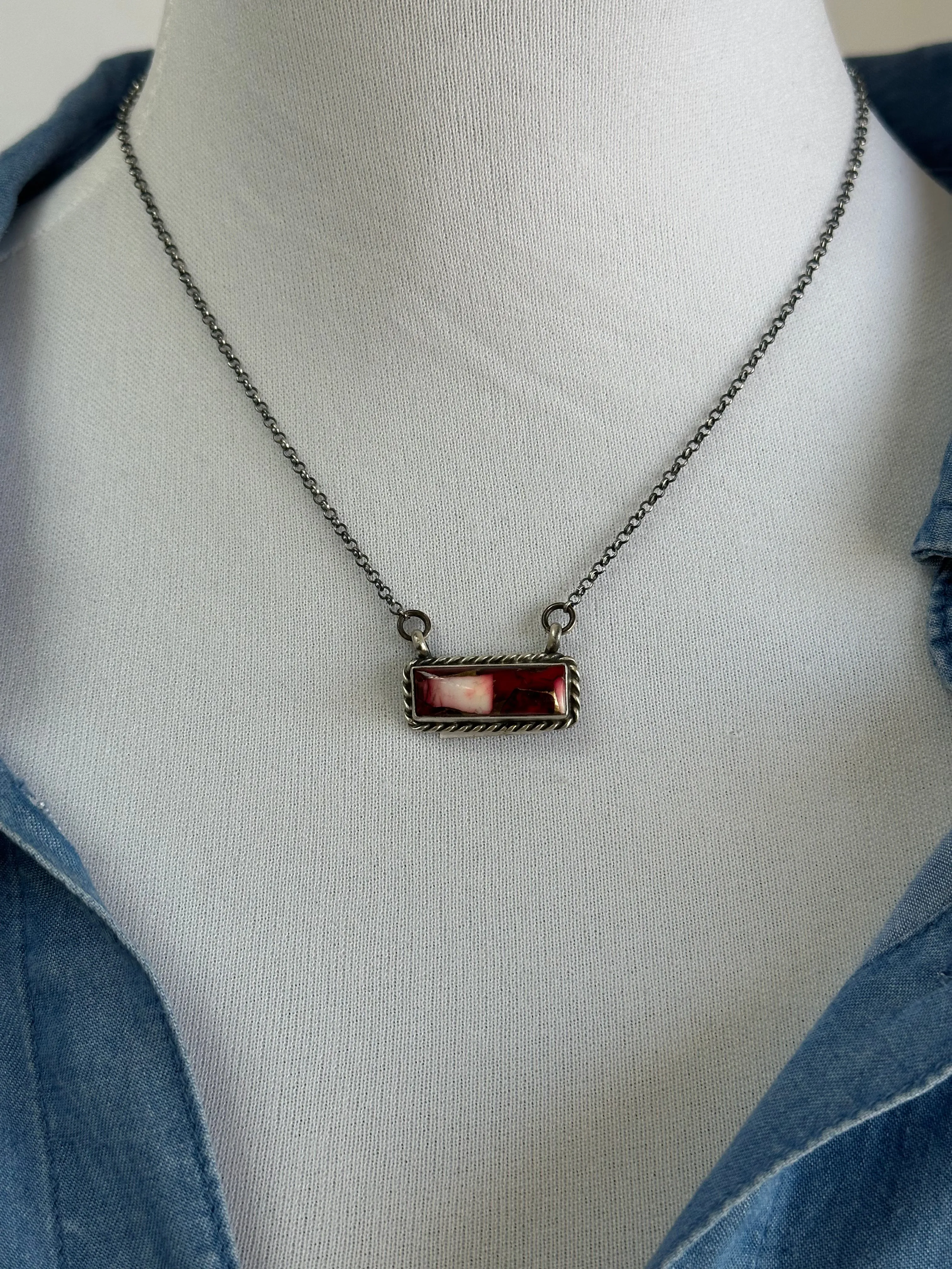 Dahlia Rose Bar Necklace
