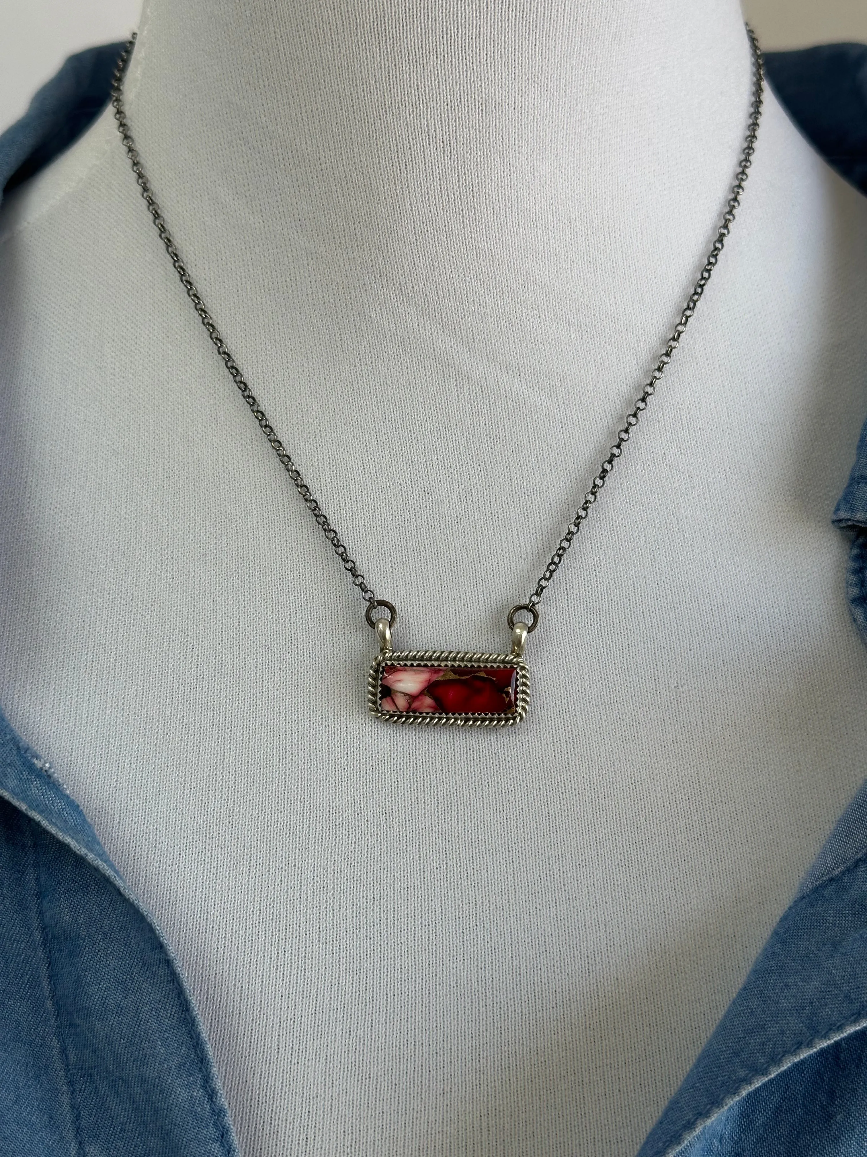 Dahlia Rose Bar Necklace