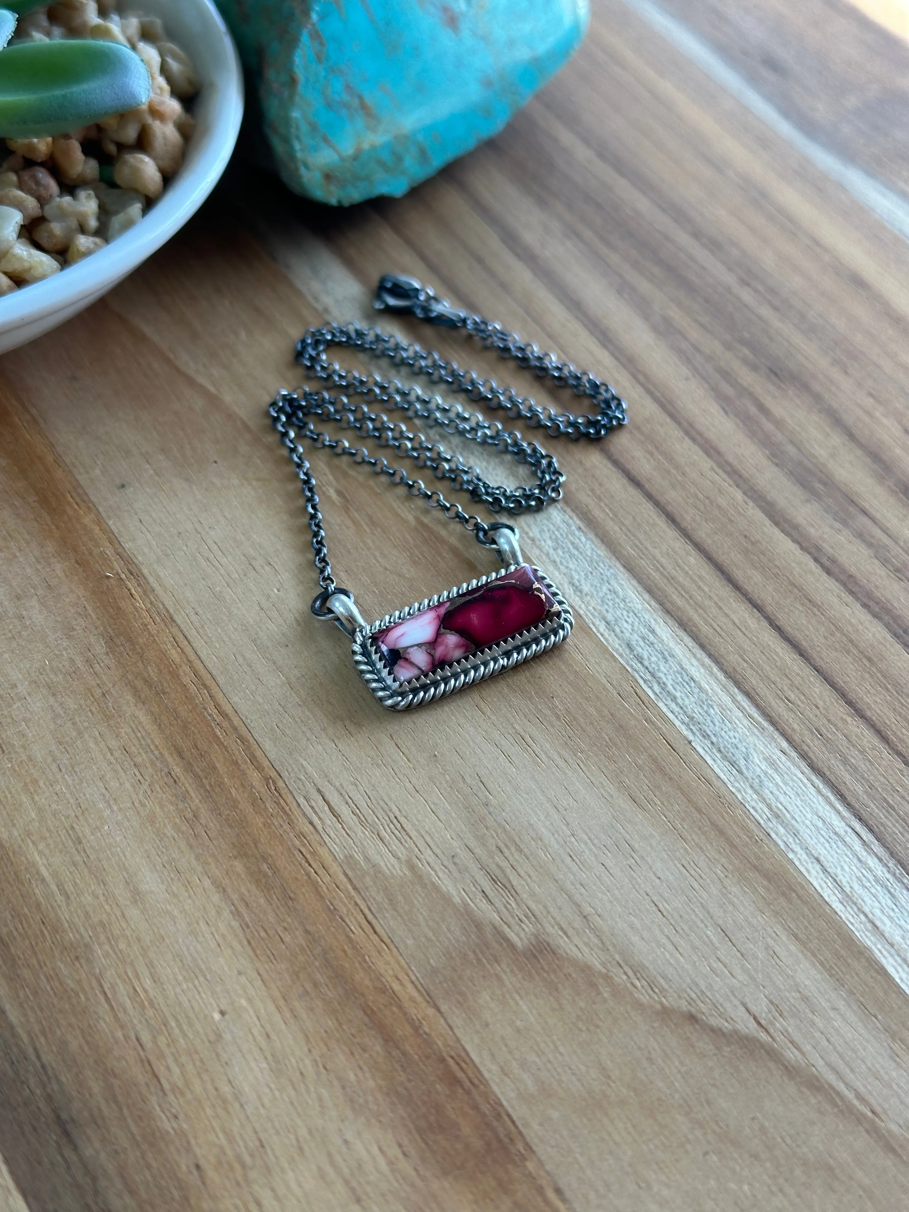 Dahlia Rose Bar Necklace