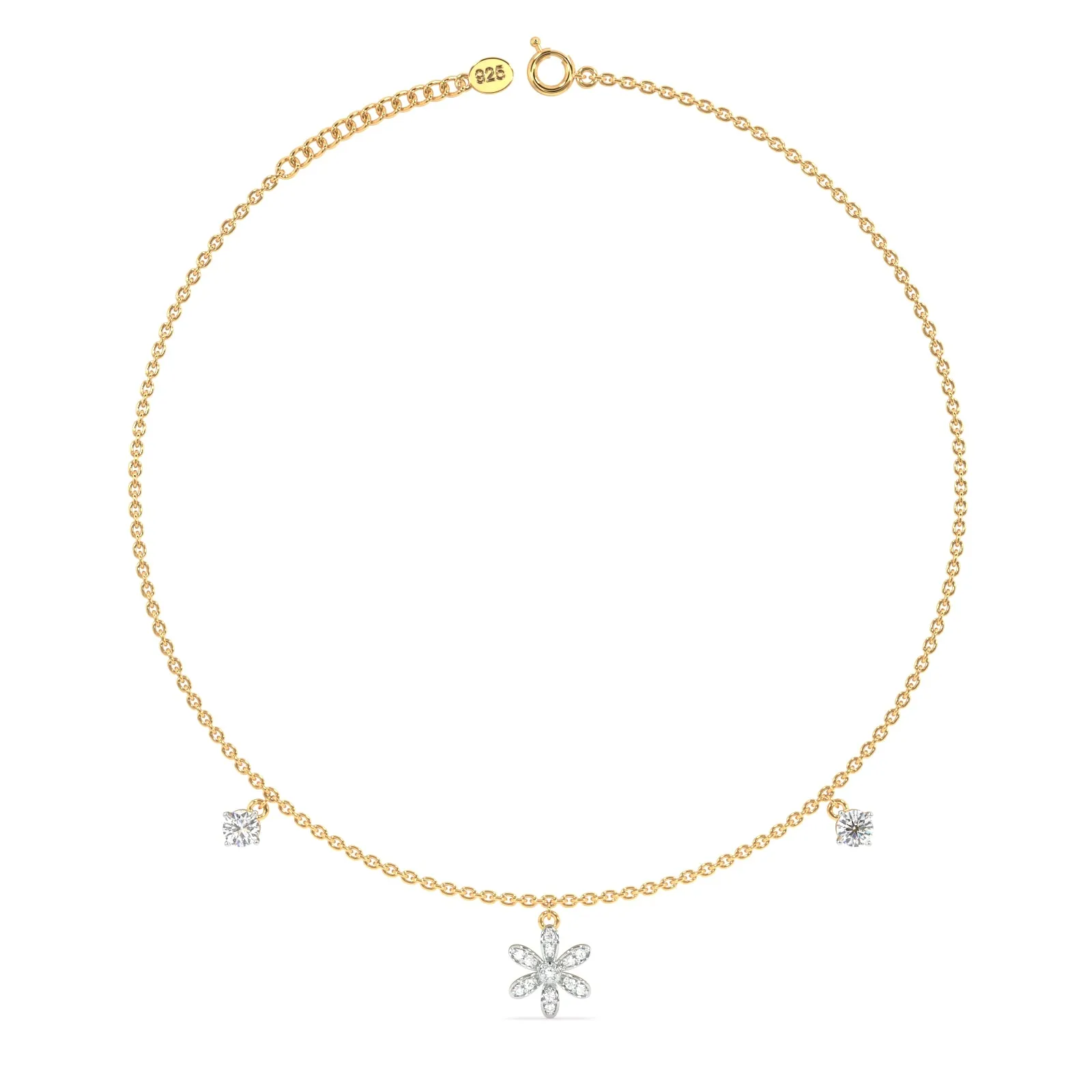 Daisy Love Anklet in 92.5 Sterling Silver