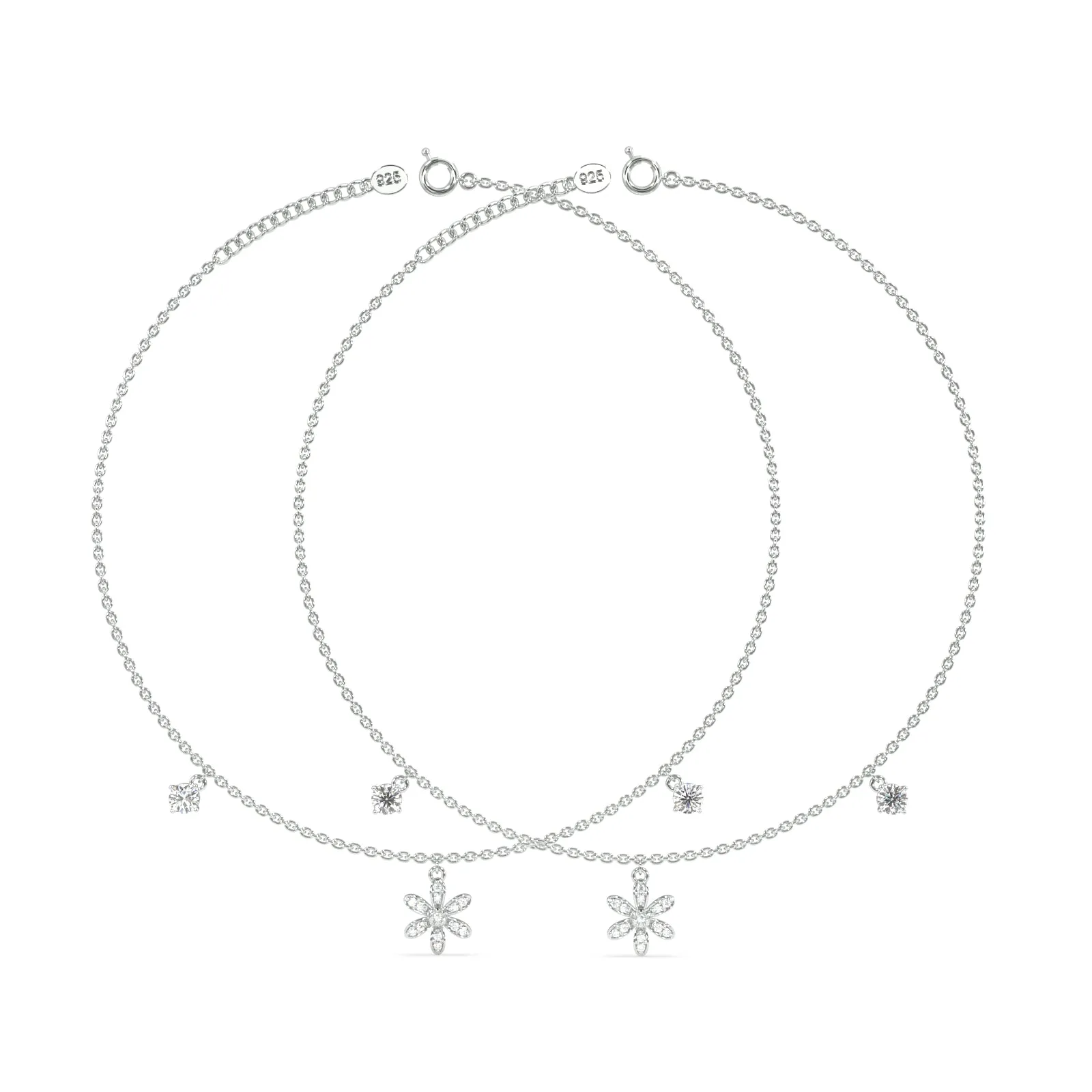 Daisy Love Anklet in 92.5 Sterling Silver
