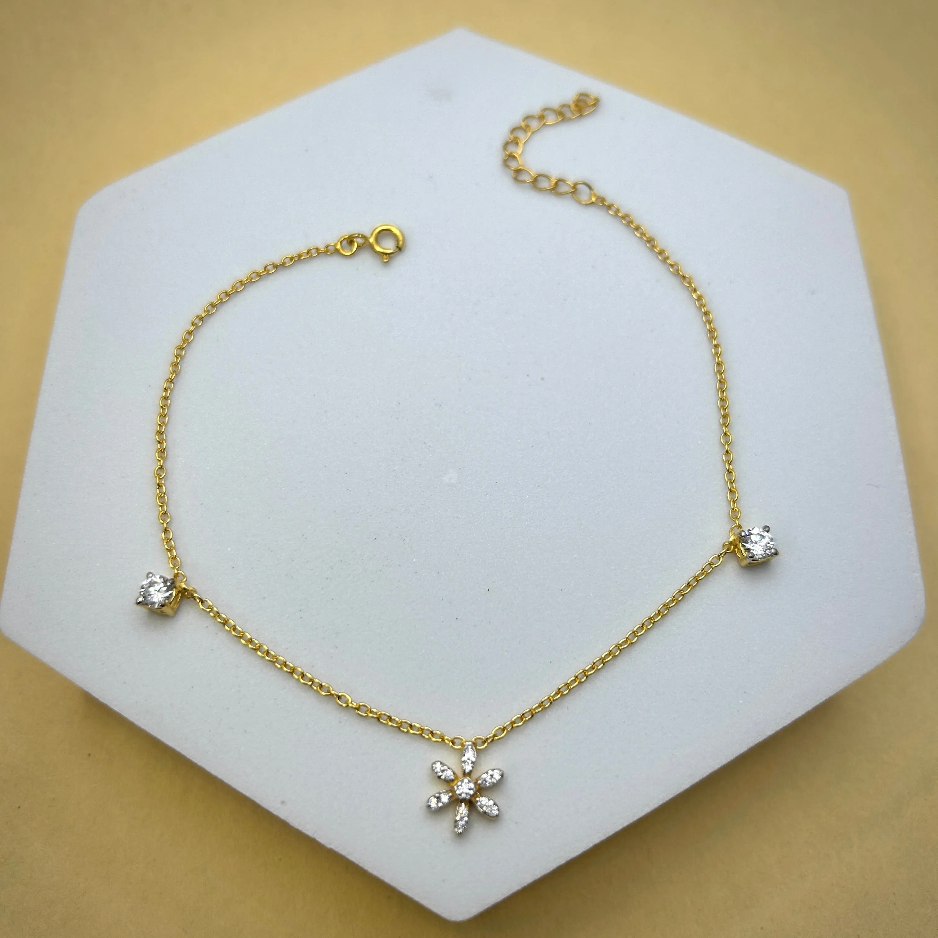 Daisy Love Anklet in 92.5 Sterling Silver