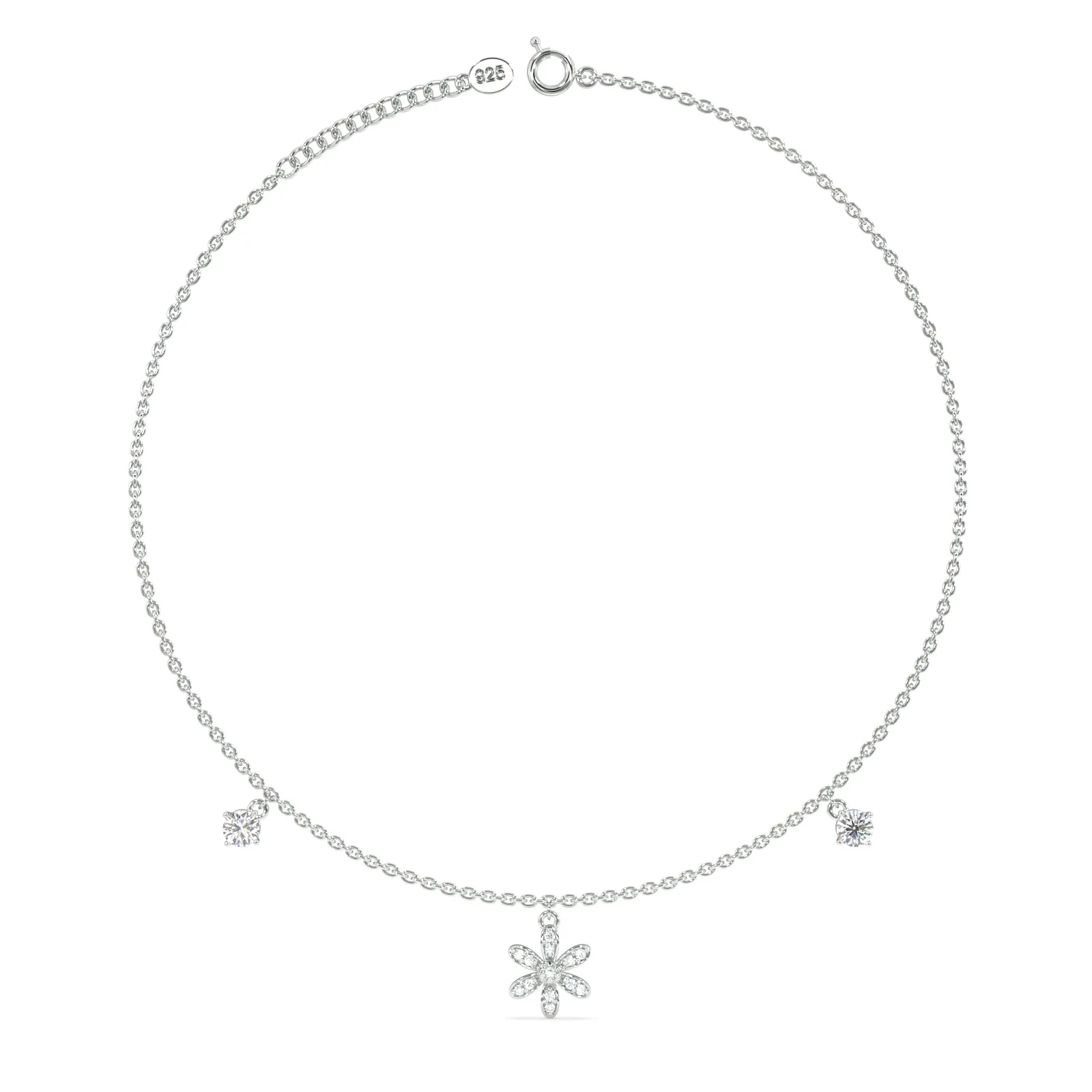 Daisy Love Anklet in 92.5 Sterling Silver