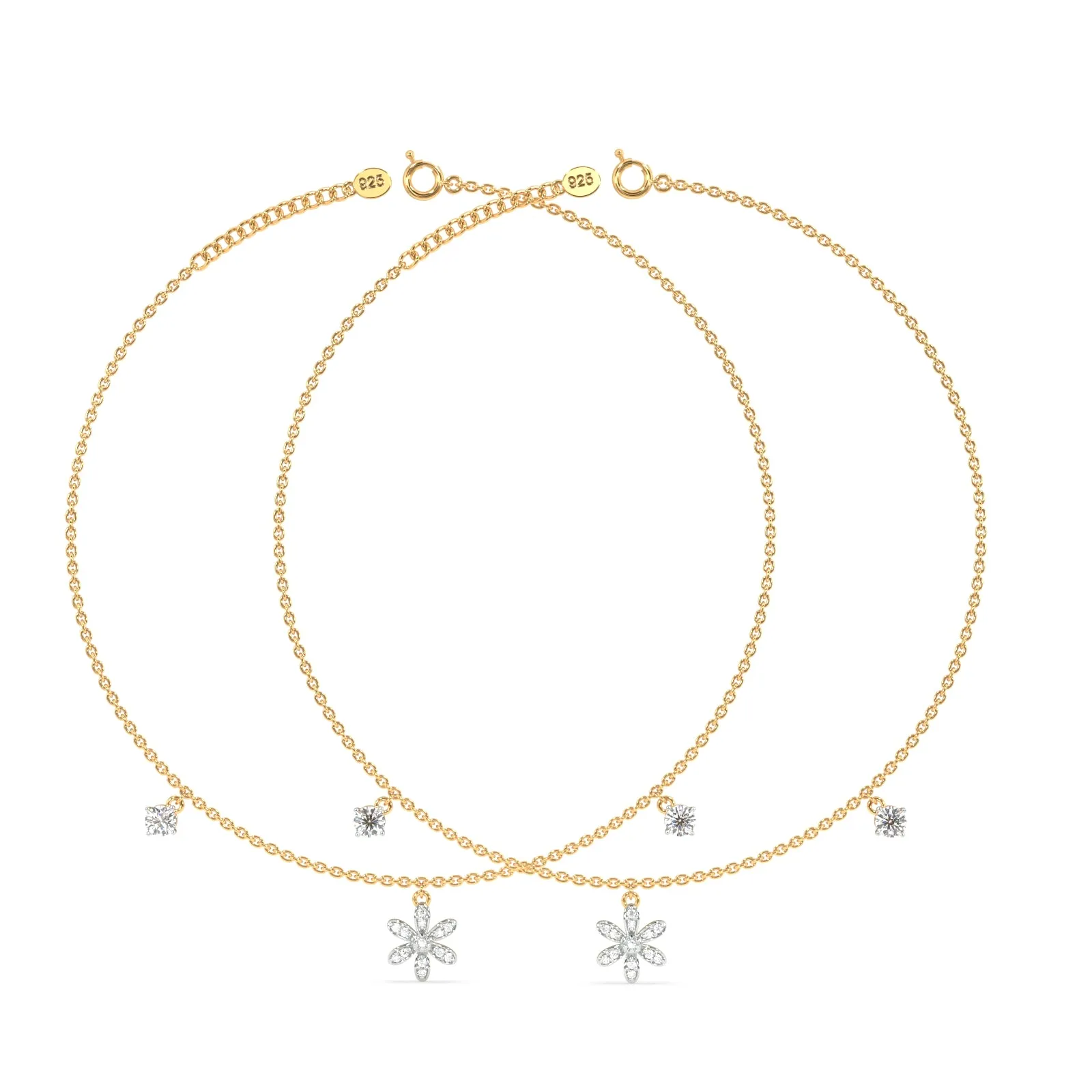 Daisy Love Anklet in 92.5 Sterling Silver