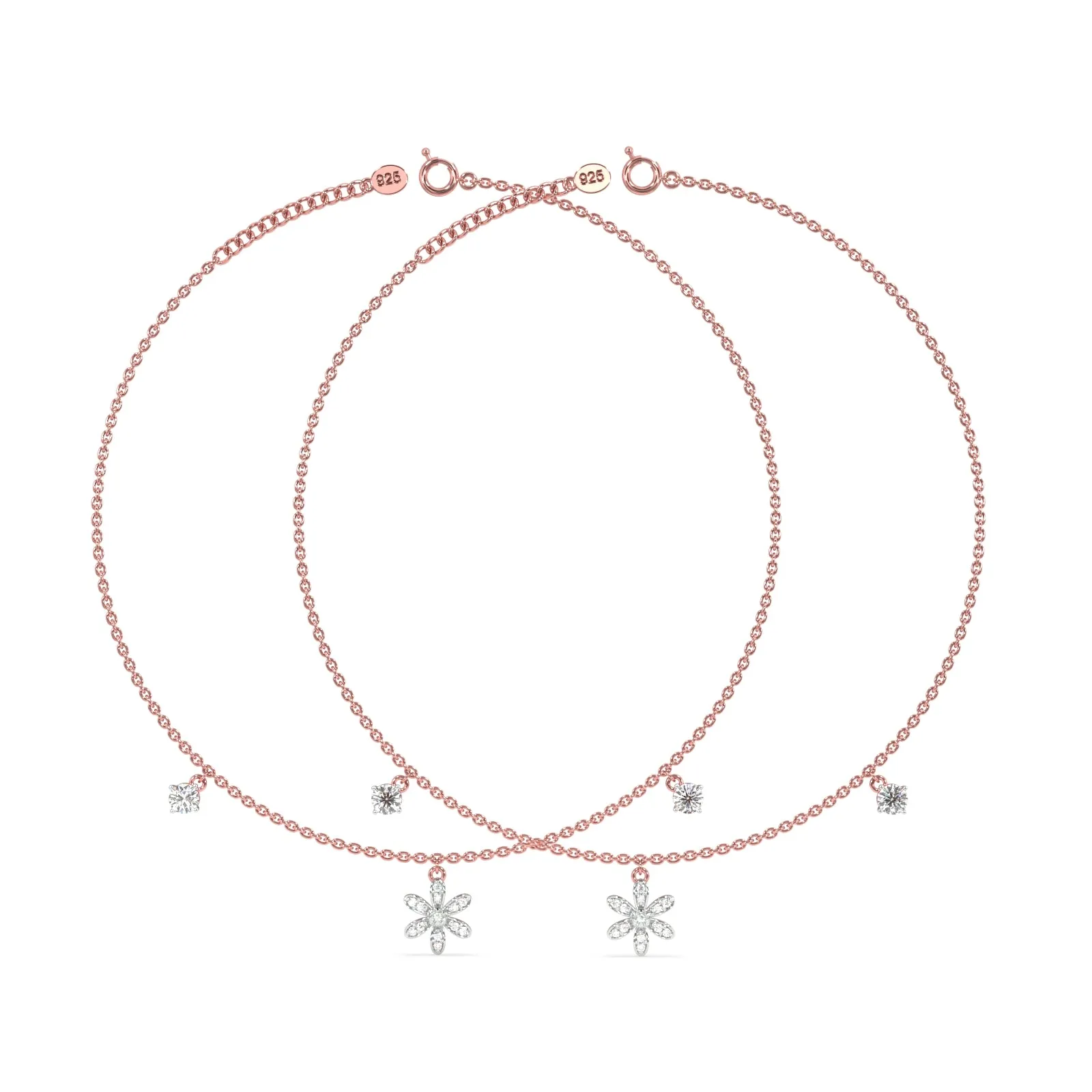 Daisy Love Anklet in 92.5 Sterling Silver