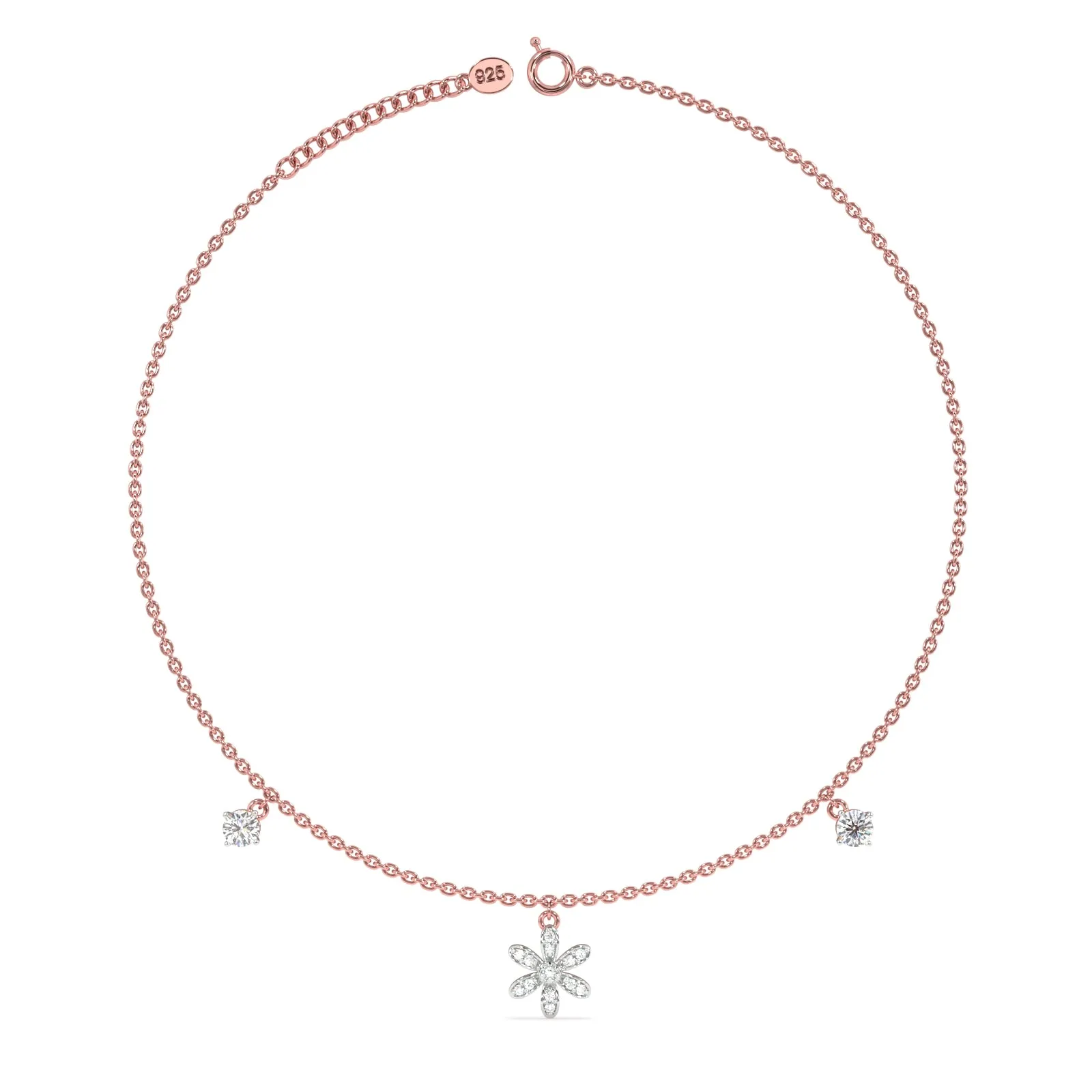 Daisy Love Anklet in 92.5 Sterling Silver