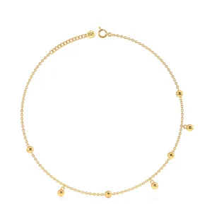 Dangle Beads Anklet in 92.5 Sterling Silver