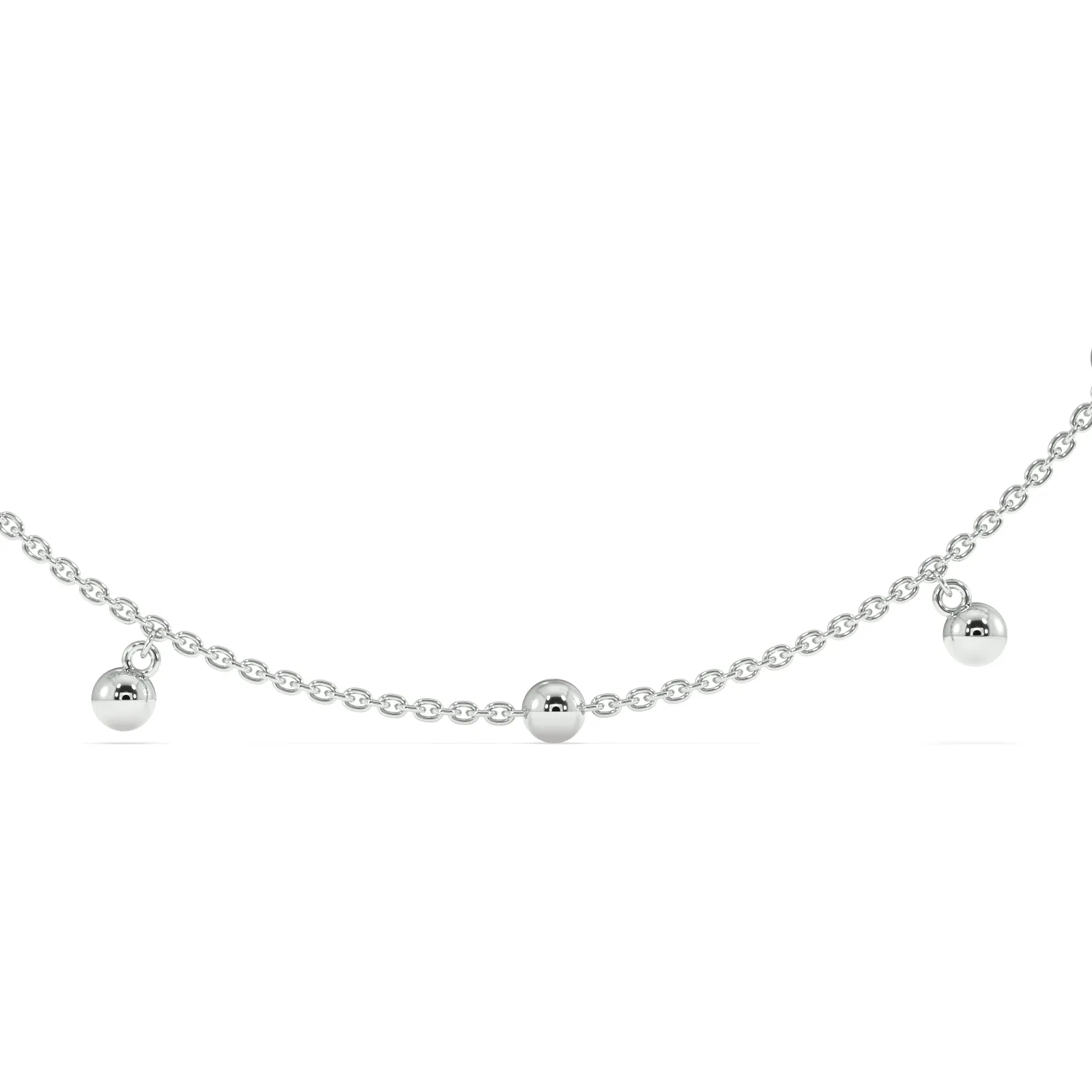 Dangle Beads Anklet in 92.5 Sterling Silver