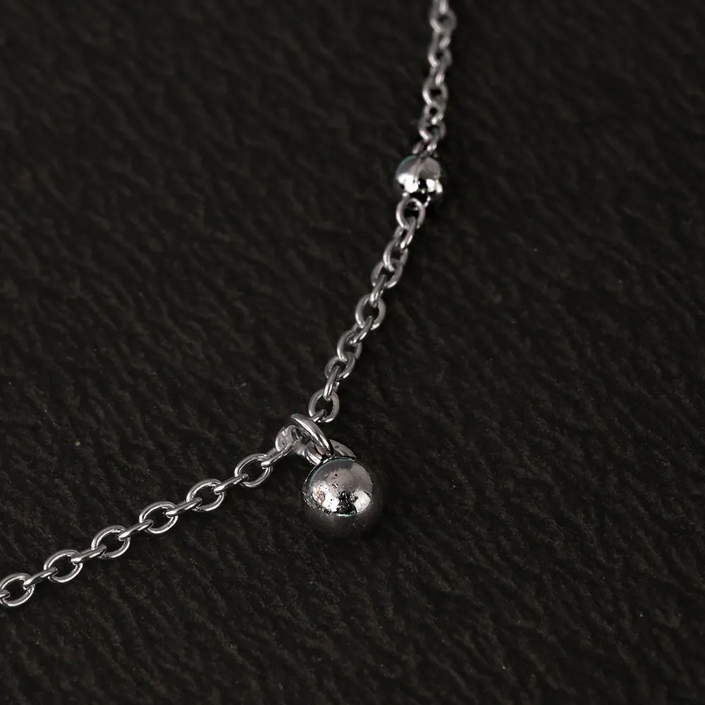 Dangle Beads Anklet in 92.5 Sterling Silver