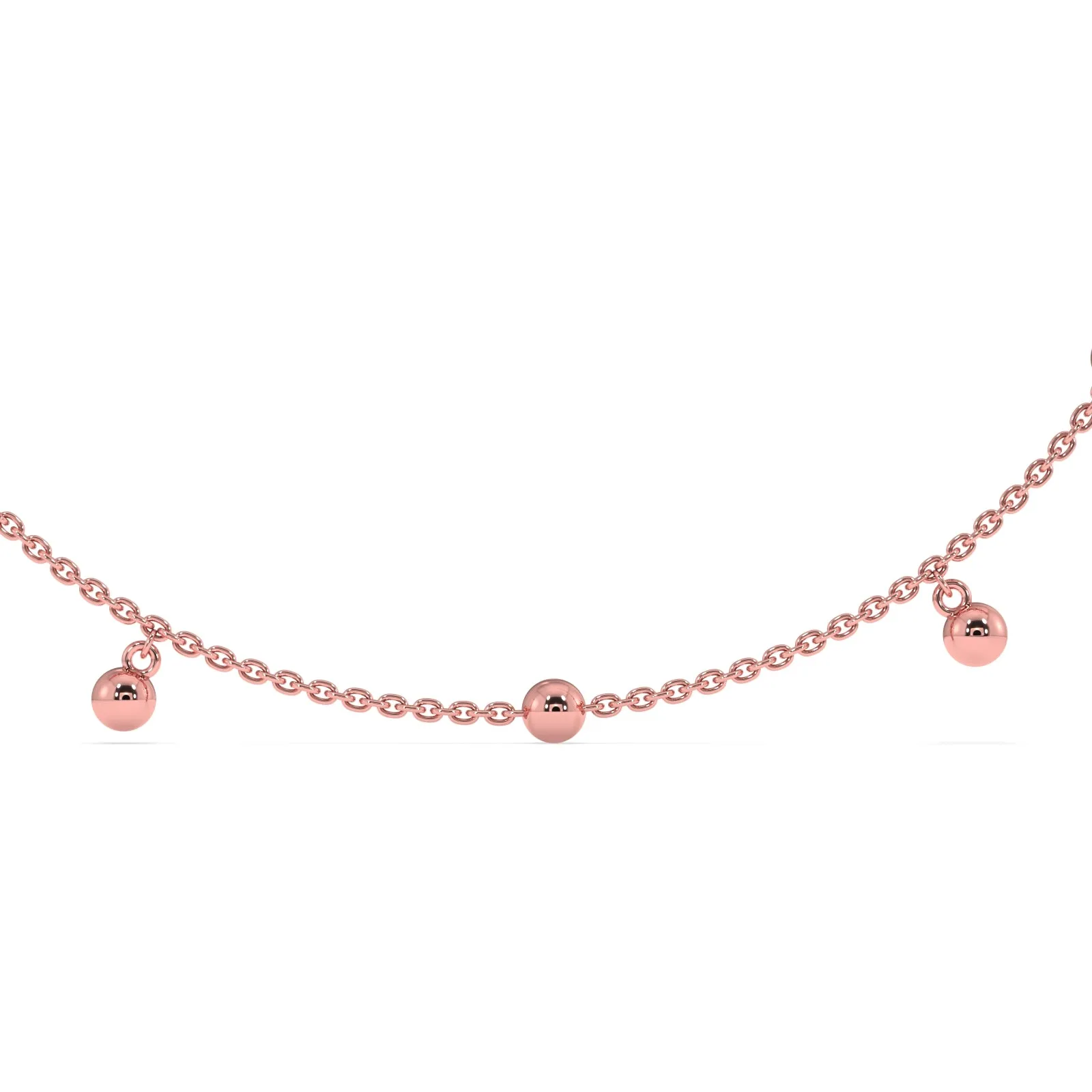 Dangle Beads Anklet in 92.5 Sterling Silver