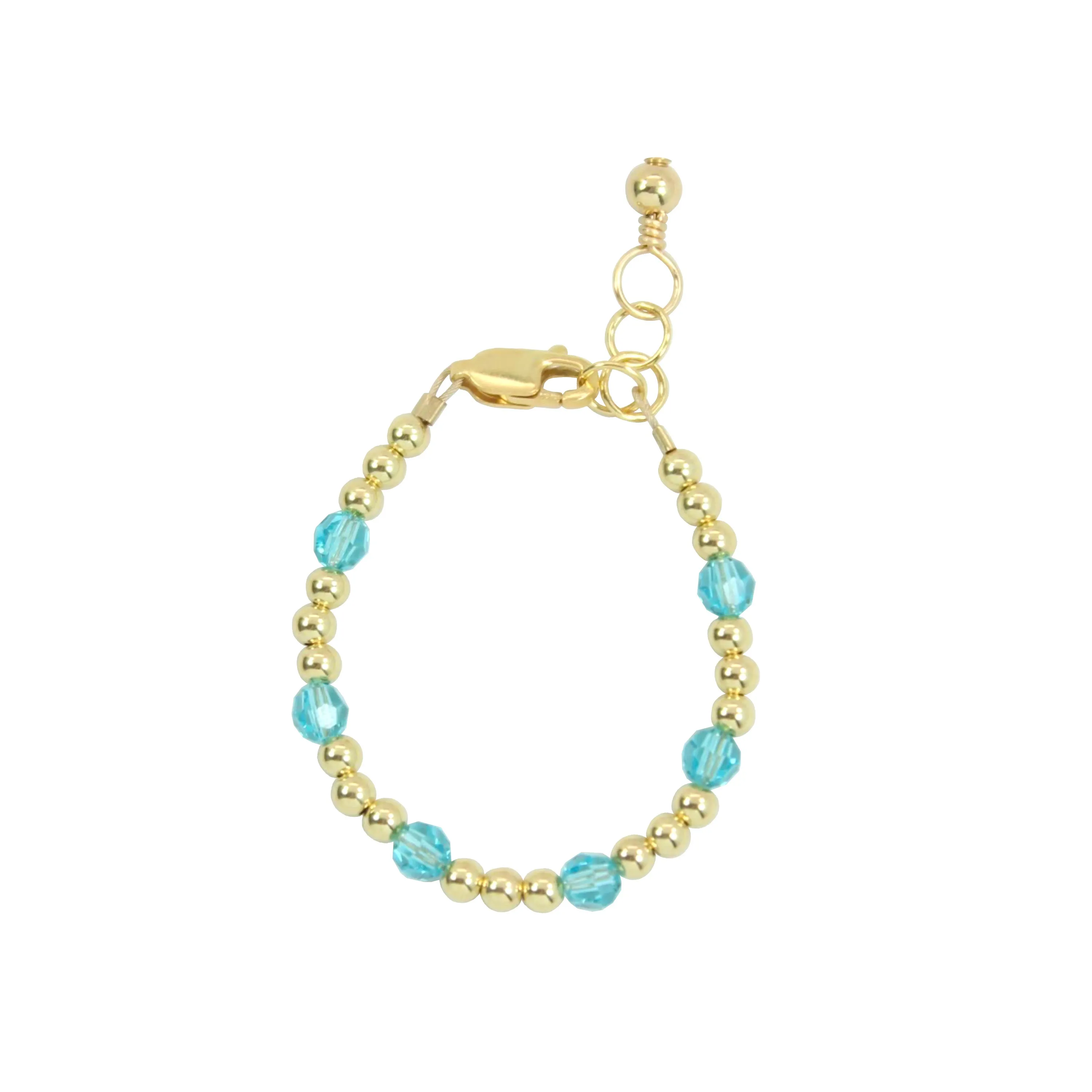 December Birthstone Dotted Bracelet (3MM   4MM beads)