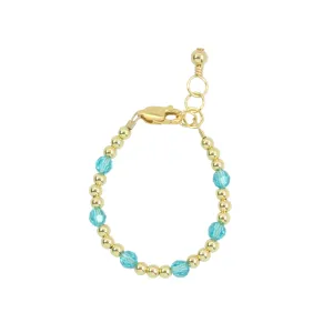 December Birthstone Dotted Bracelet (3MM   4MM beads)