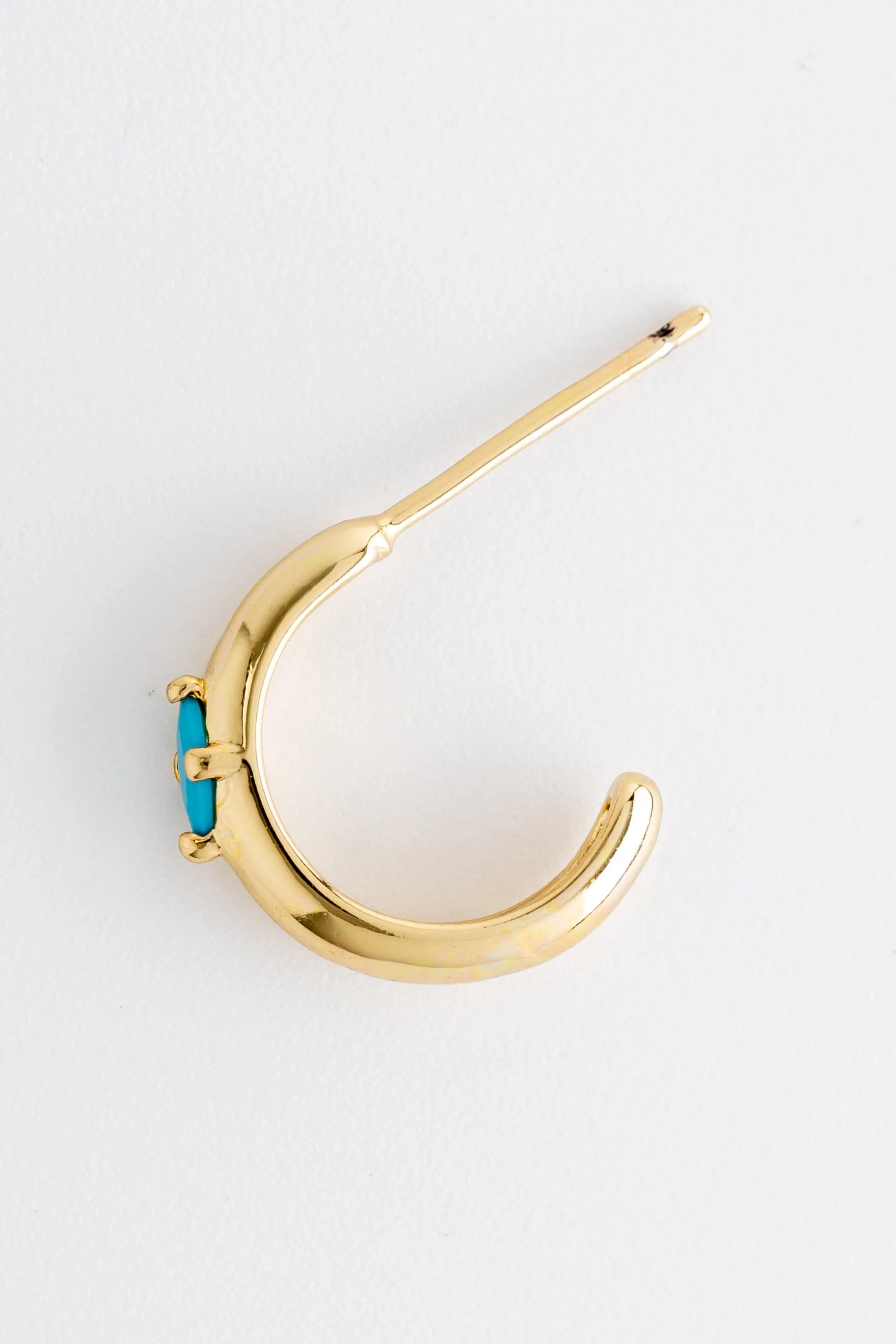 December Turquoise J-Hoop Earrings