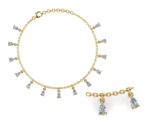 Delicate Drops Sterling Silver Anklet