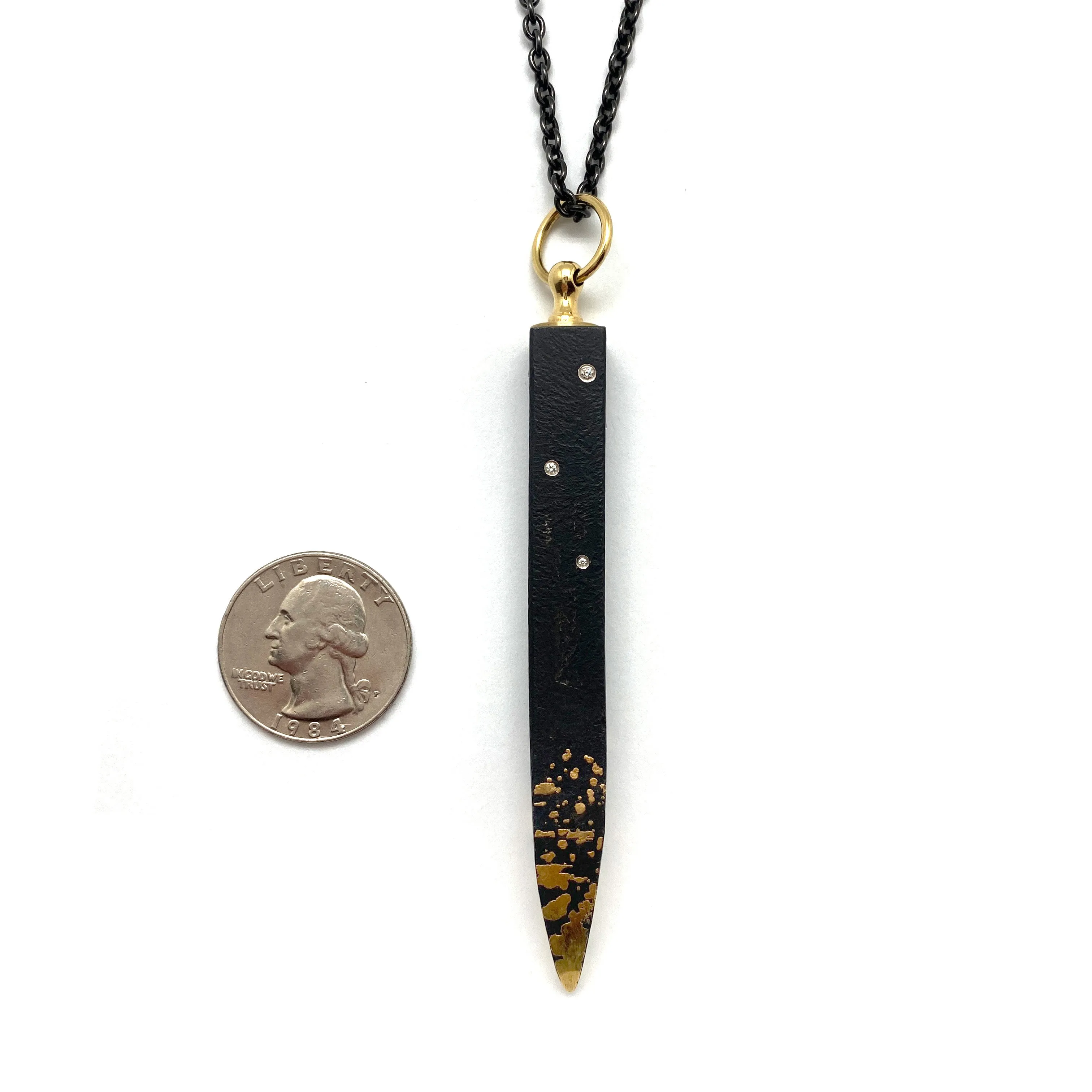 Diamond & Gold Nail Necklace