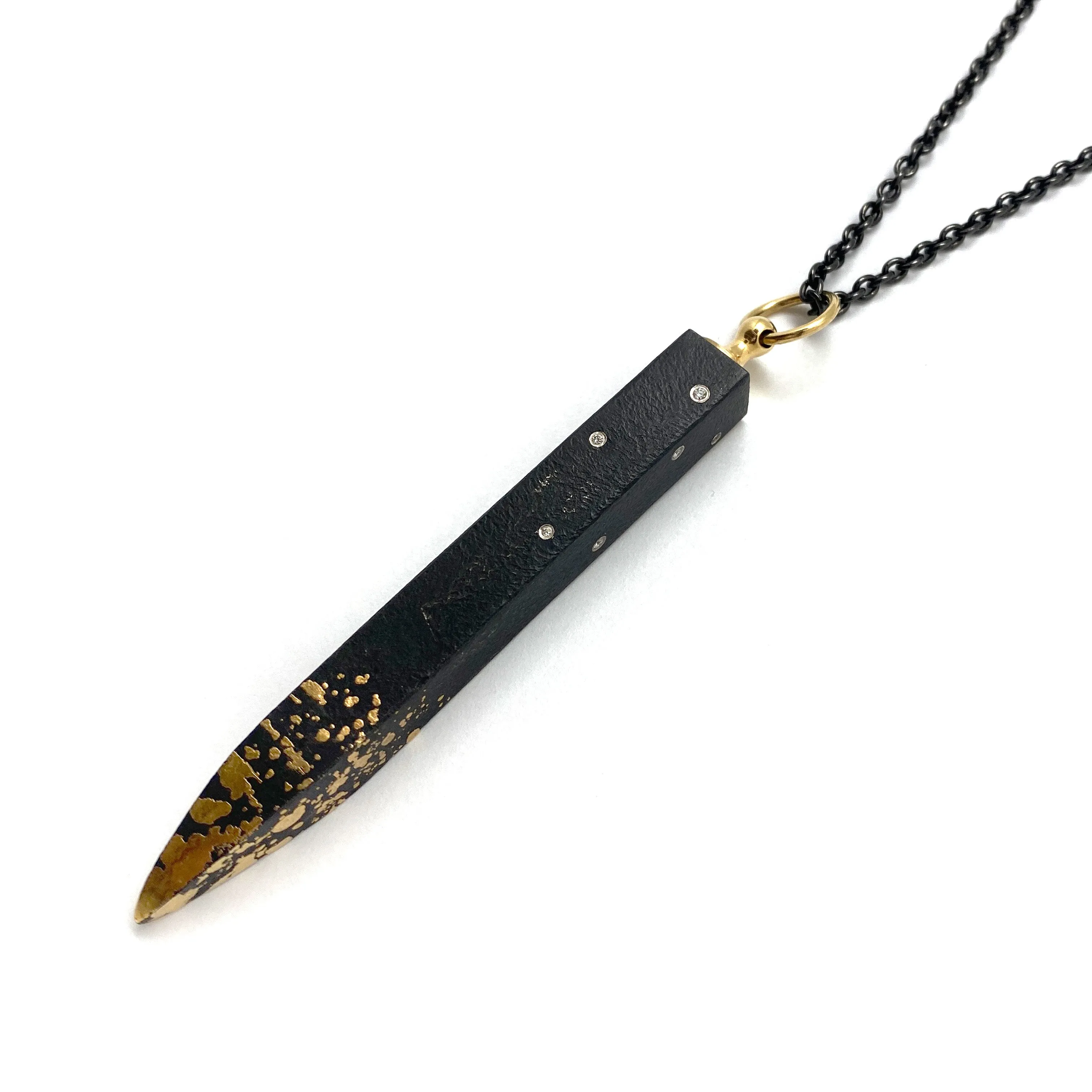 Diamond & Gold Nail Necklace
