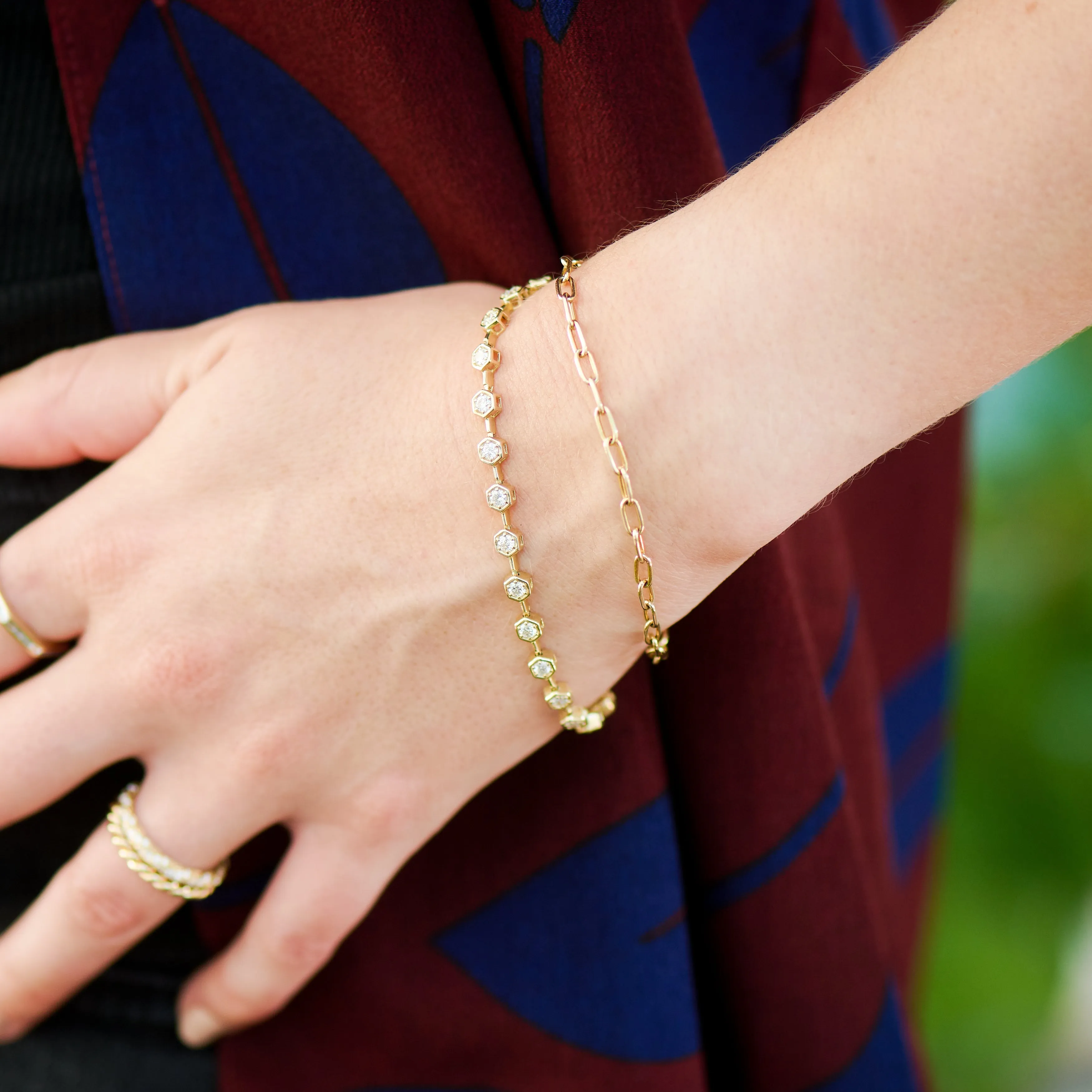 Diamond Hex Tennis Bracelet