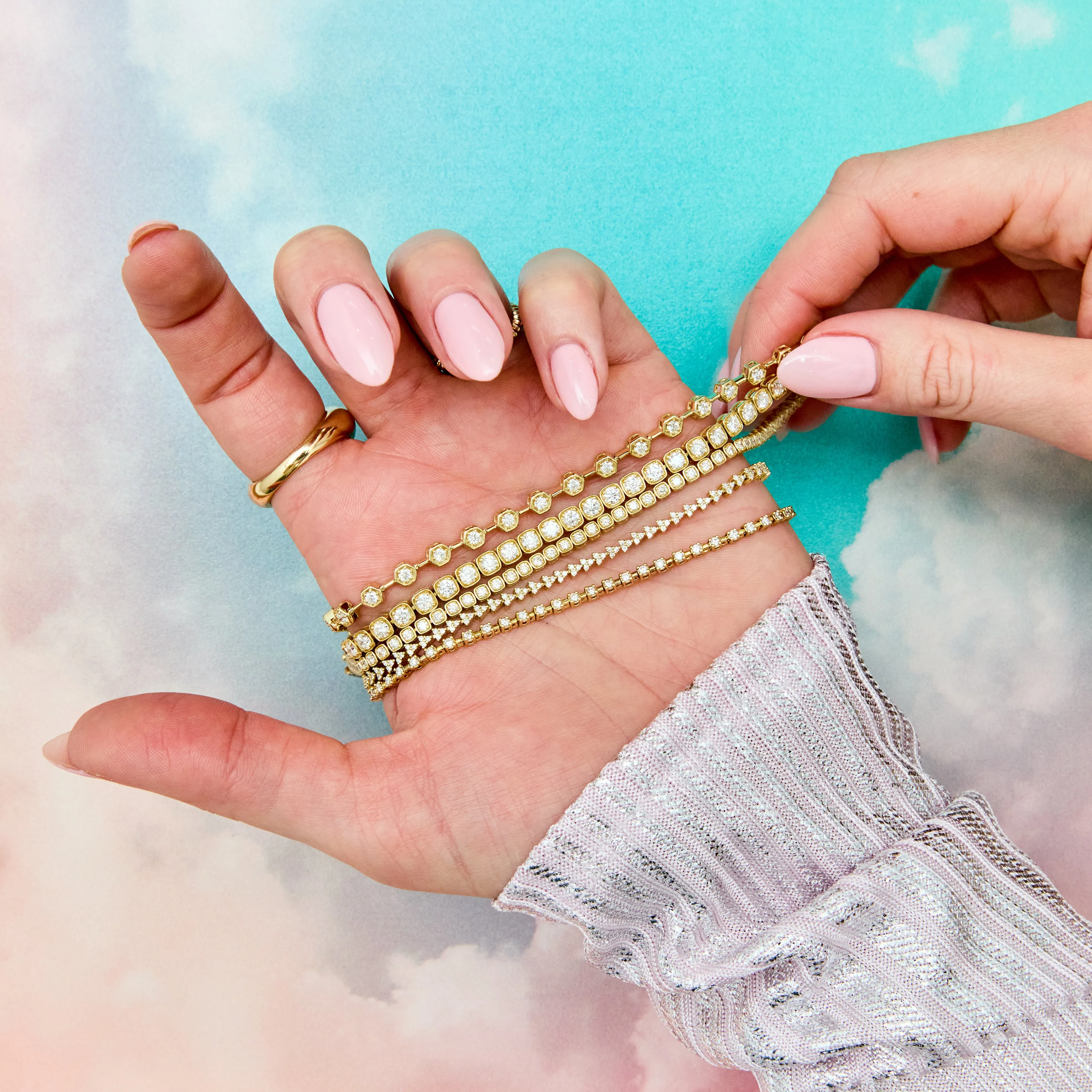 Diamond Hex Tennis Bracelet