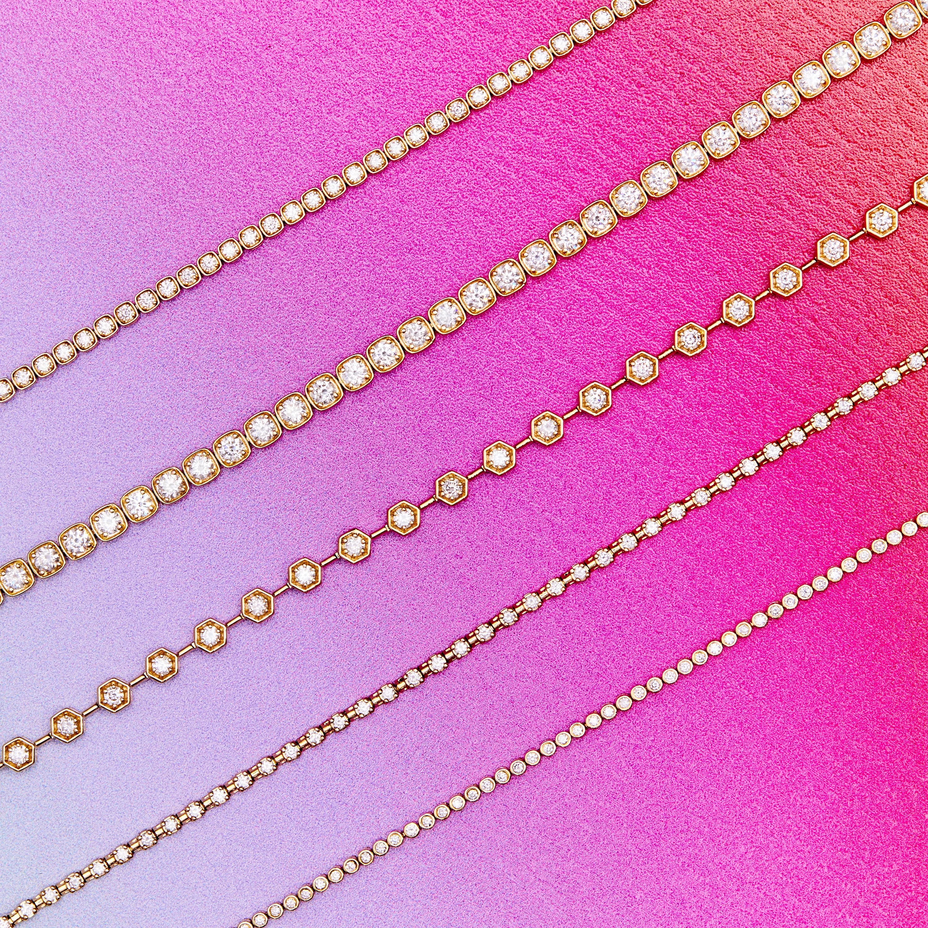 Diamond Hex Tennis Bracelet