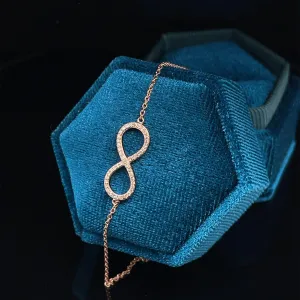 Diamond Infinity Symbol Delicate Bracelet - (# 146 - KAT59325ARG)