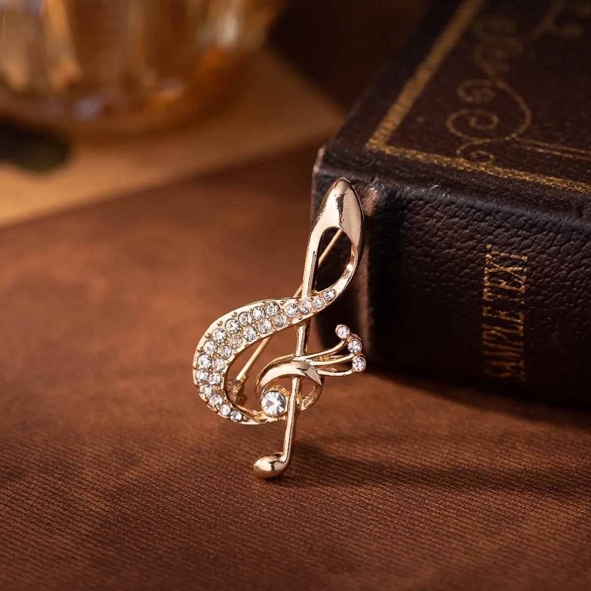 Diamond Musical Note Metal Brooch Retro Gift for Musicians 3pcs
