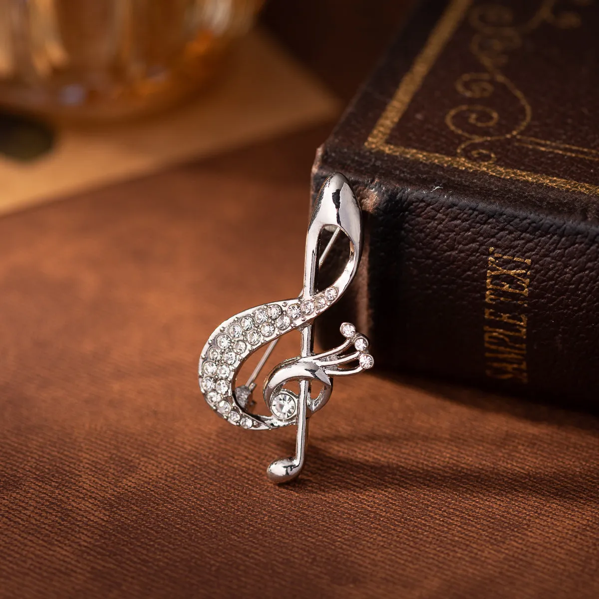 Diamond Musical Note Metal Brooch Retro Gift for Musicians 3pcs