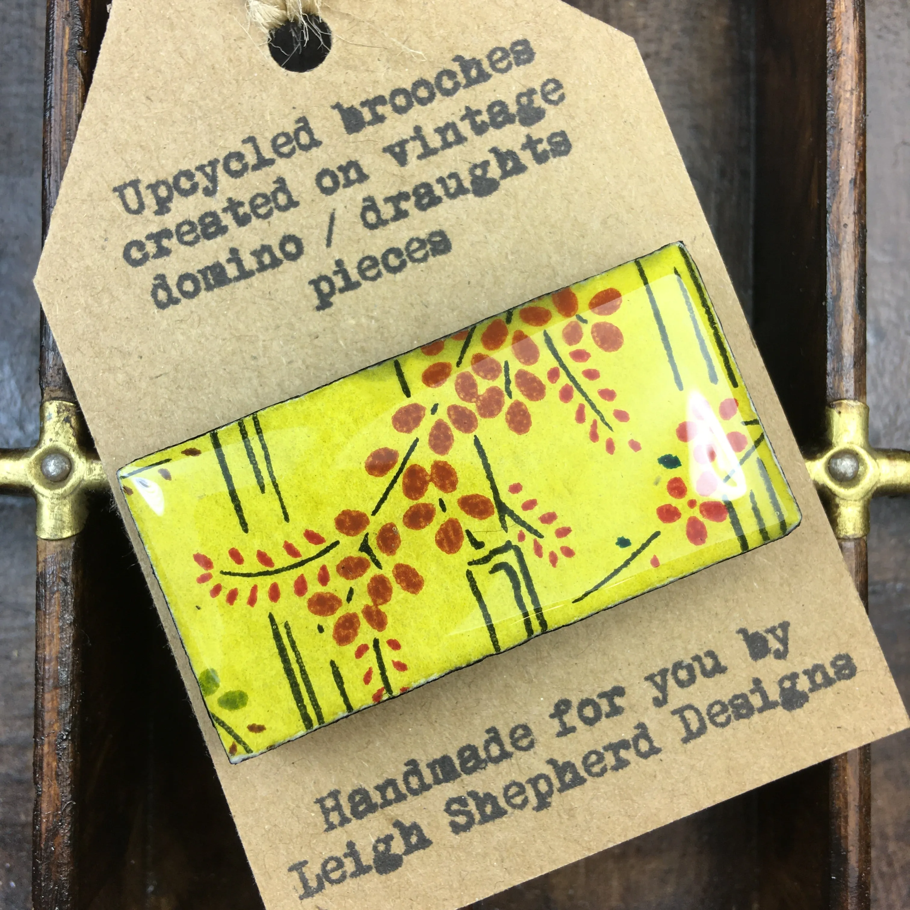 Domino Brooch - Bamboo