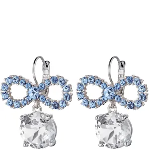 Dyrberg Kern Philippa Silver Bow Drop Earrings - Light Blue