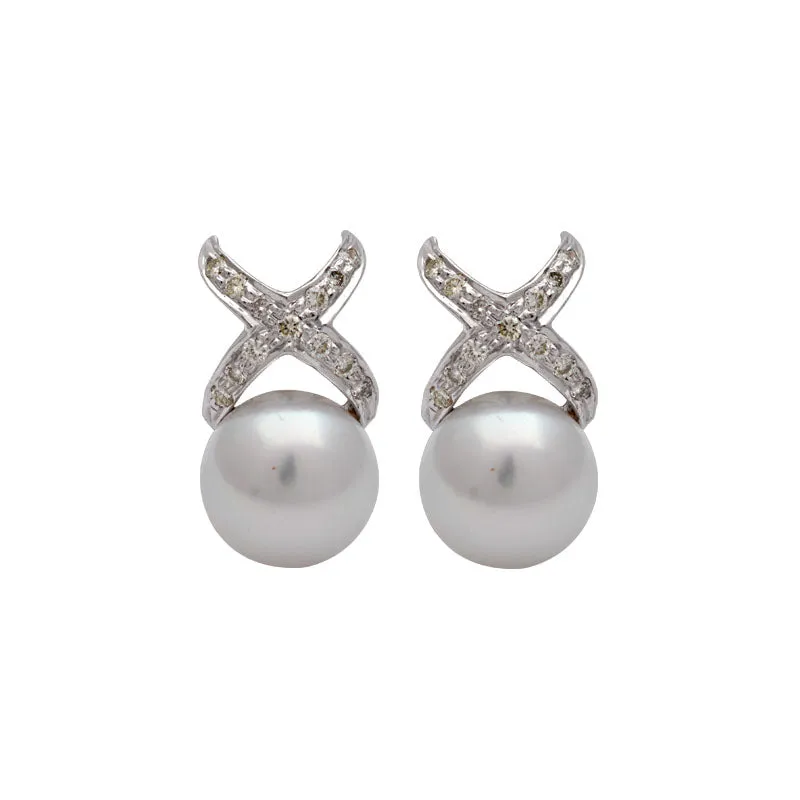 Earrings-South Sea Pearl and Diamond