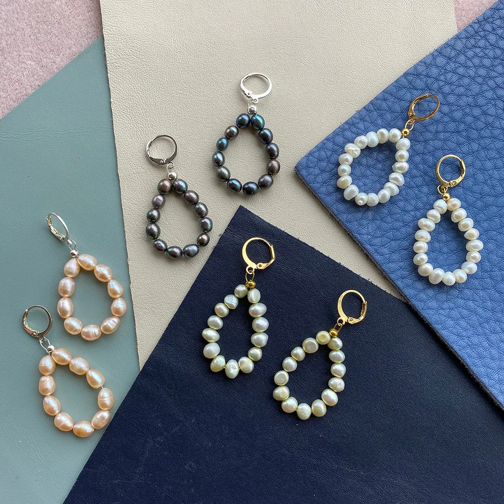 Elegant Freshwater Pearl Drop Earrings - Various Colors