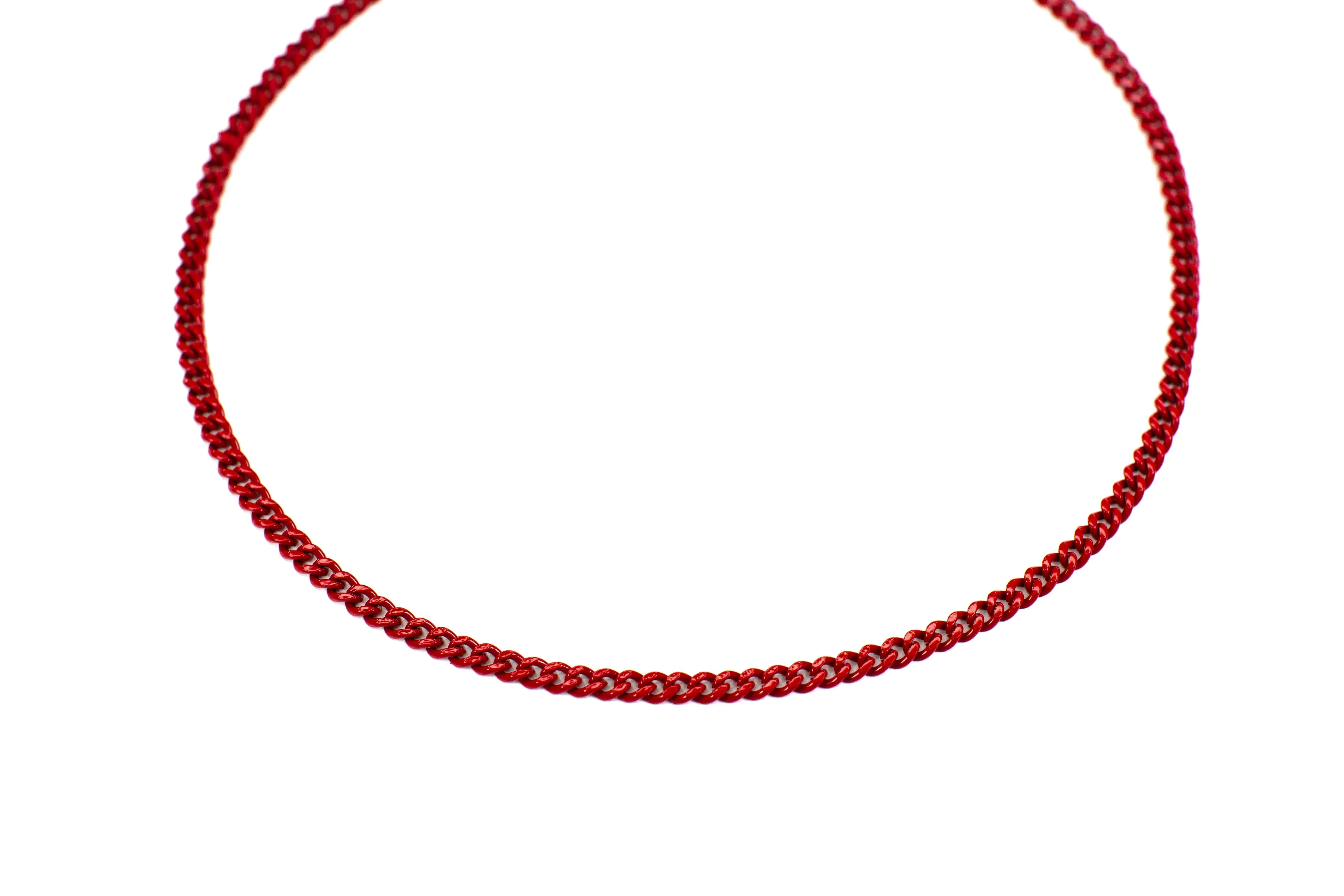 Enamel 16  Colors Mini Curb Chain Link Necklace: 07-Black
