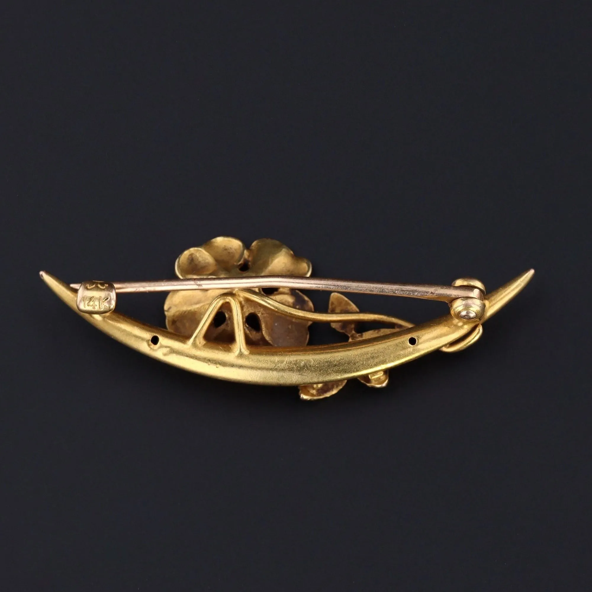 Enamel Flower Brooch | Antique Flower Brooch