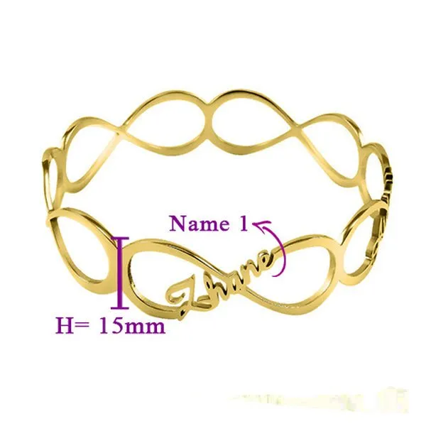 Endless Single Infinity Name Bangle