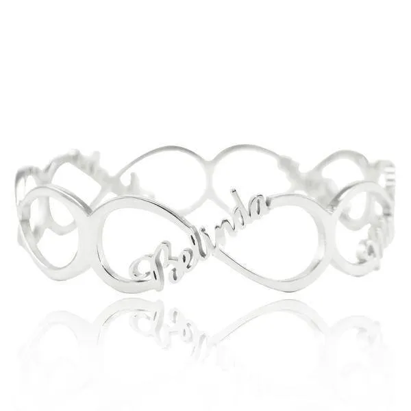 Endless Single Infinity Name Bangle