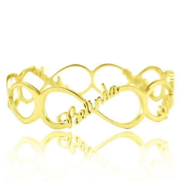 Endless Single Infinity Name Bangle