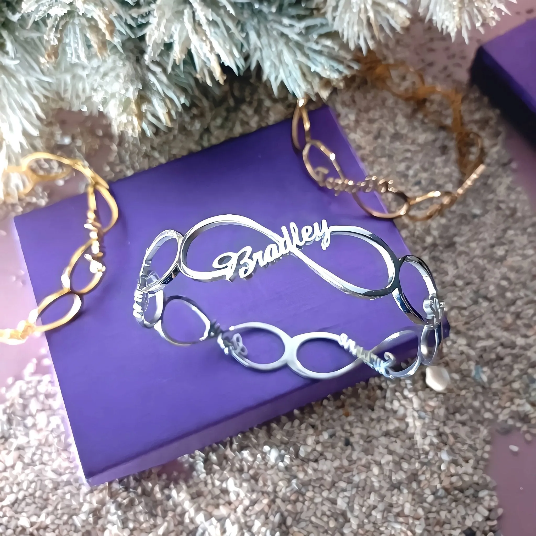 Endless Single Infinity Name Bangle