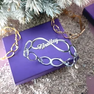 Endless Single Infinity Name Bangle