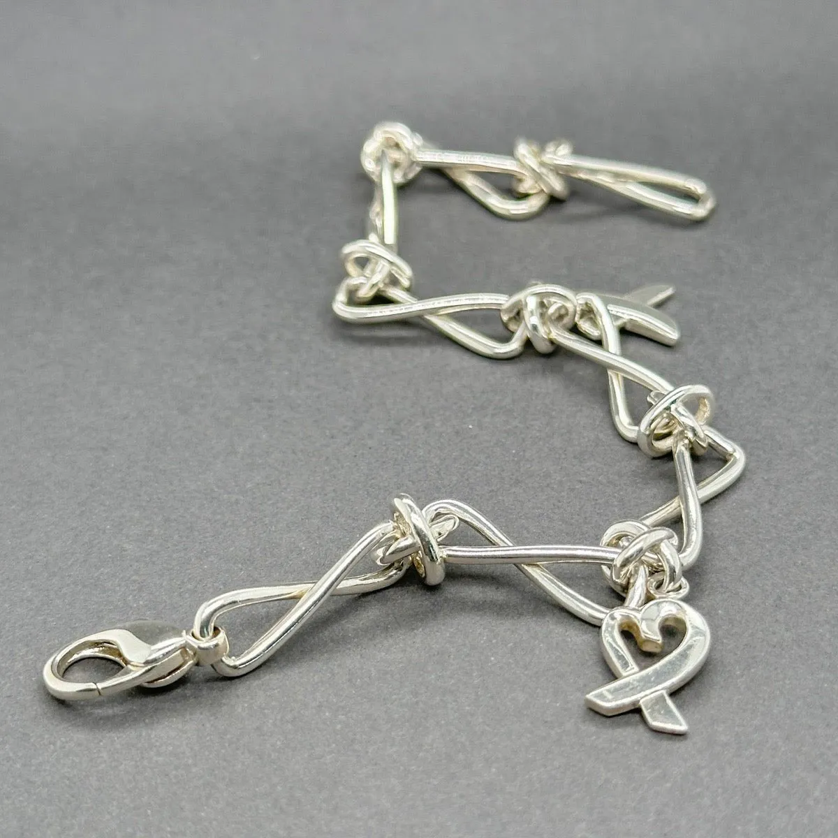 Estate Tiffany & Co. SS Infinity Link Charm Bracelet