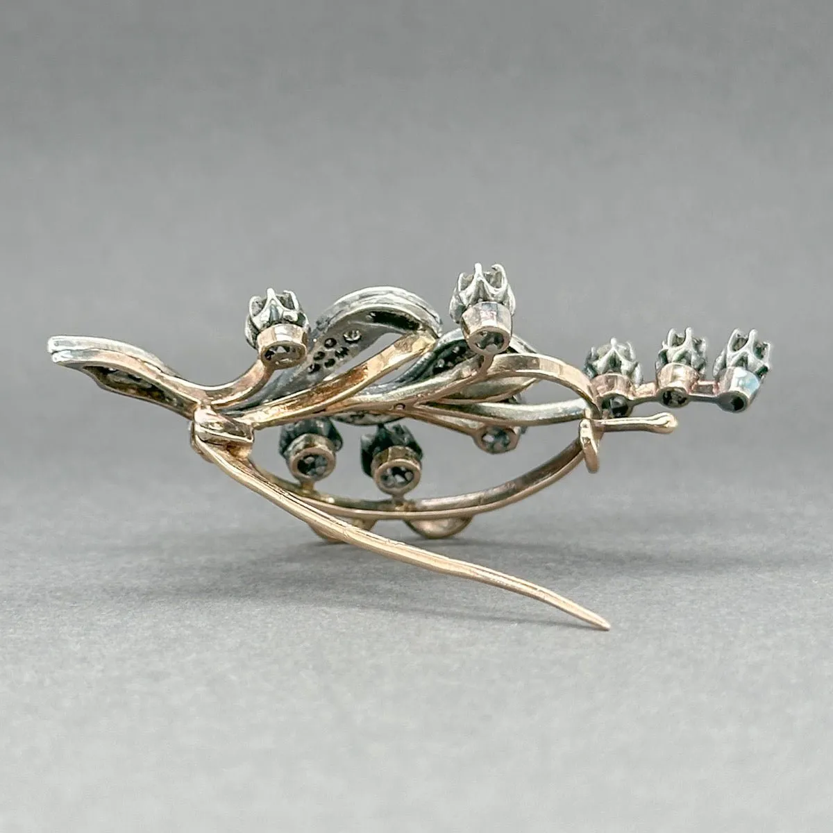 Estate Victorian 14K R Gold 1.21ctw J-L/SI1-I1 Diamond Brooch